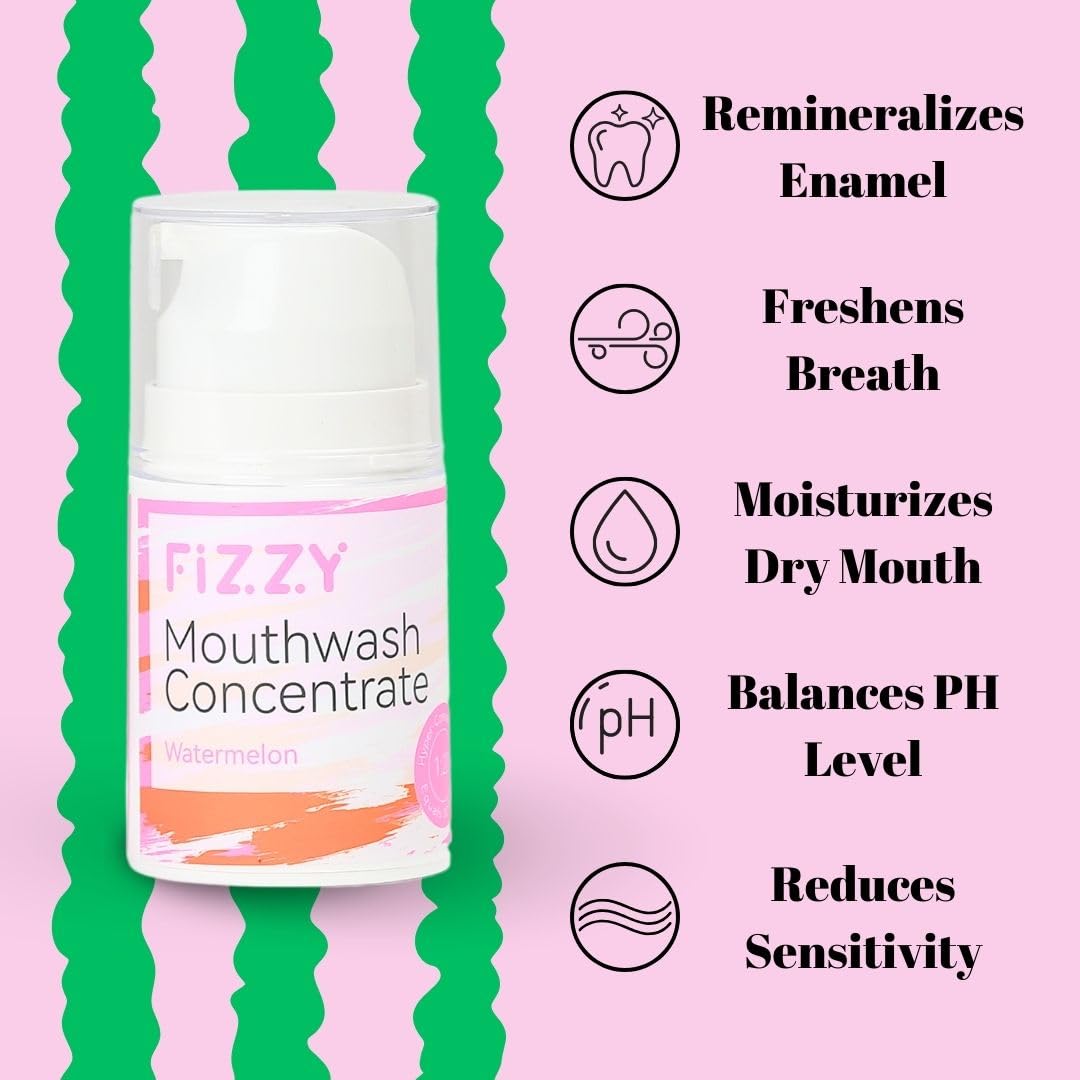 Gros plan sur Fizzy avec N-HA pour la reminéralisation potentielle de l’émail.