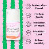 Gros plan sur Fizzy avec N-HA pour la reminéralisation potentielle de l’émail.