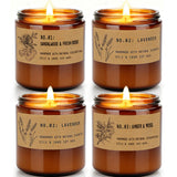 Bougie FKJOL en verre ambre vintage 7 onces, ambiance chaleureuse pour le salon.