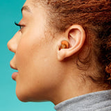 Earshade mousse mémoire orange, ajustement personnalisé et confort longue durée.