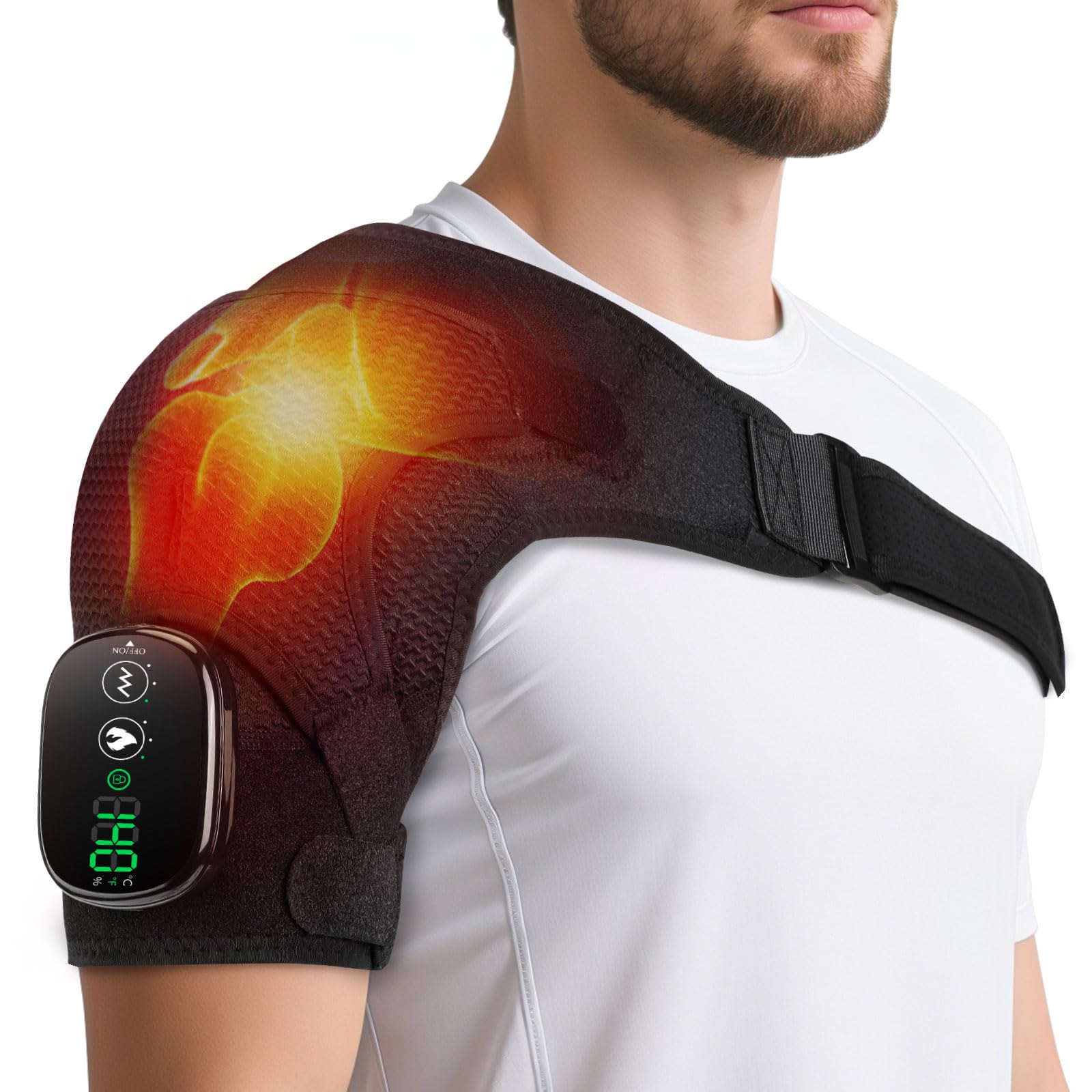 FlareMore épaule sans-fil avec chaleur ciblée pour le confort quotidien.