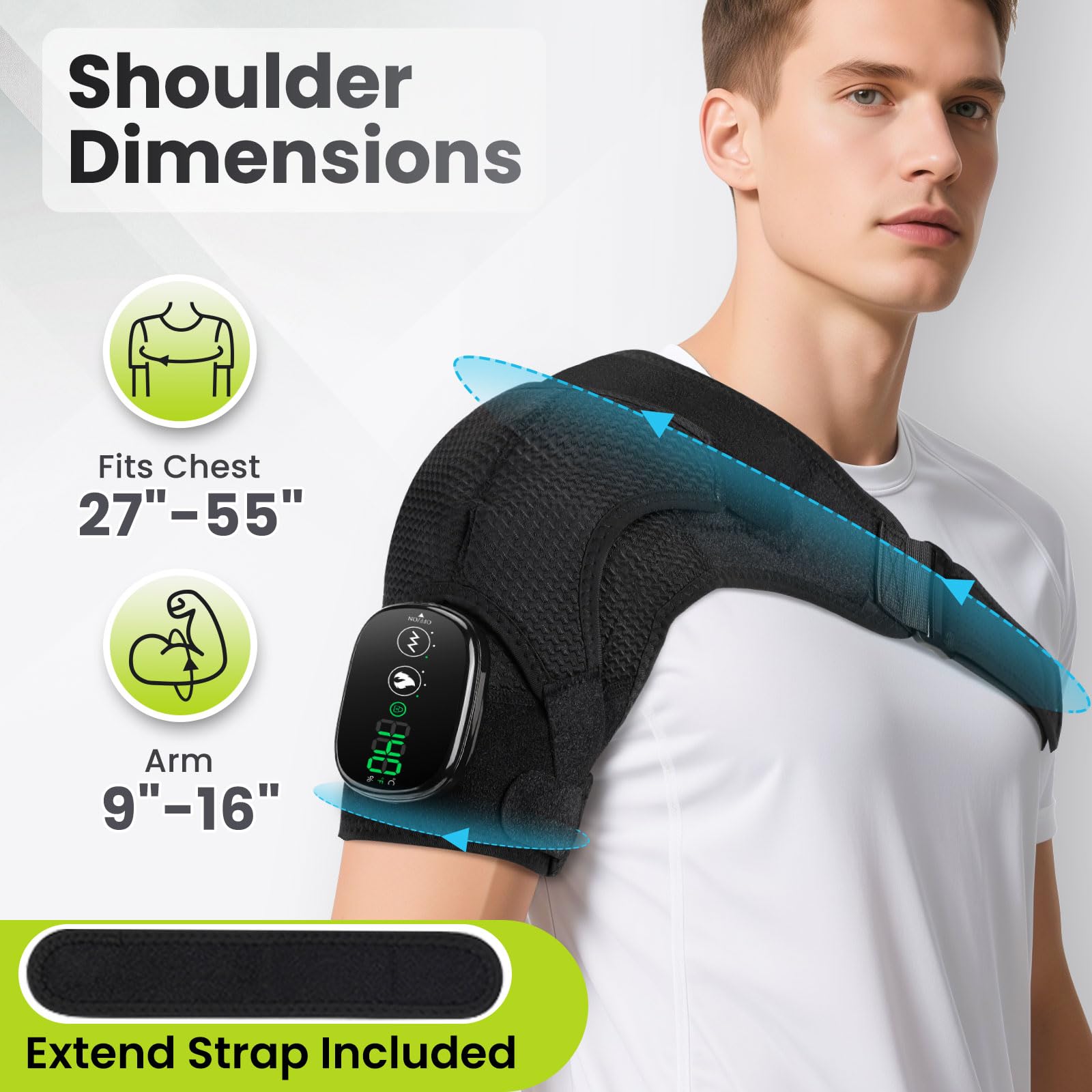 FlareMore épaule design ergonomique qui reste en place pendant l'activité.