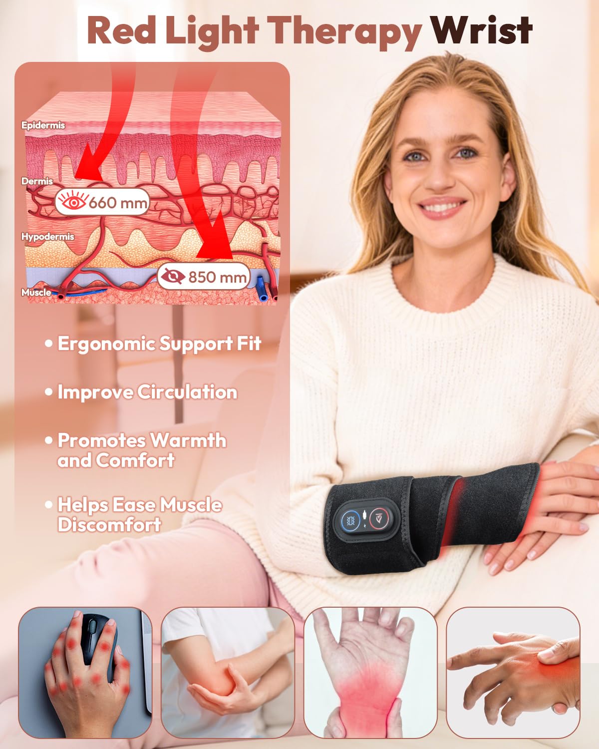 Flazecon pour main: chaleur douce et massage léger après l’effort.