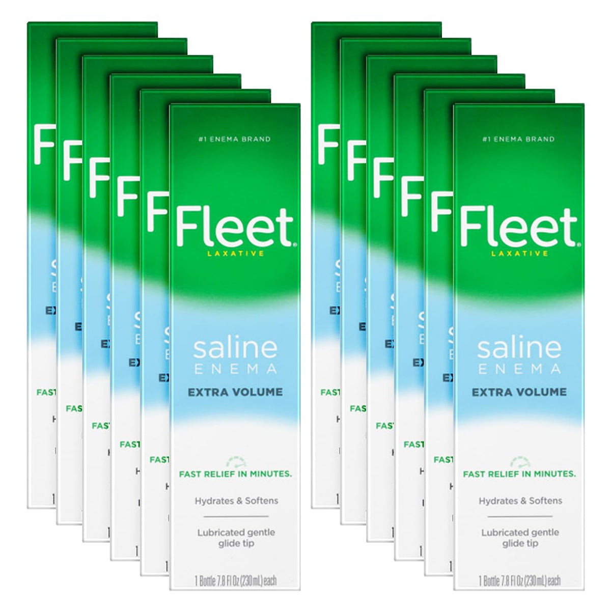 Fleet Enema pack de 12 bouteilles 7,8 oz, pratique pour le domicile.