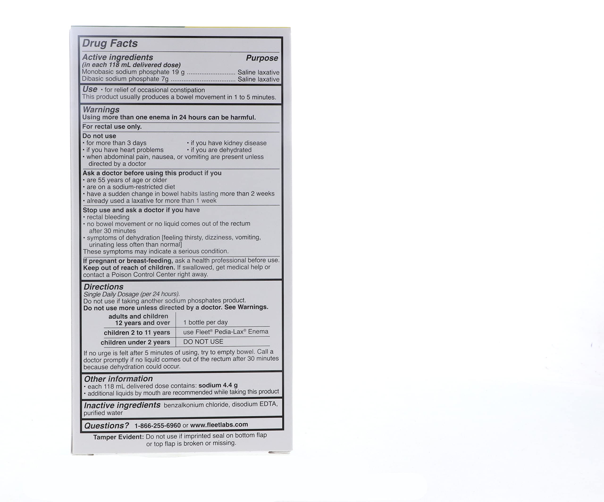 Fleet Laxatif saline enema usage rapide et confort