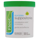 Fleet glycérine suppositoires dans le bocal, soulagement doux potentiel face à l'inconfort occasionnel.