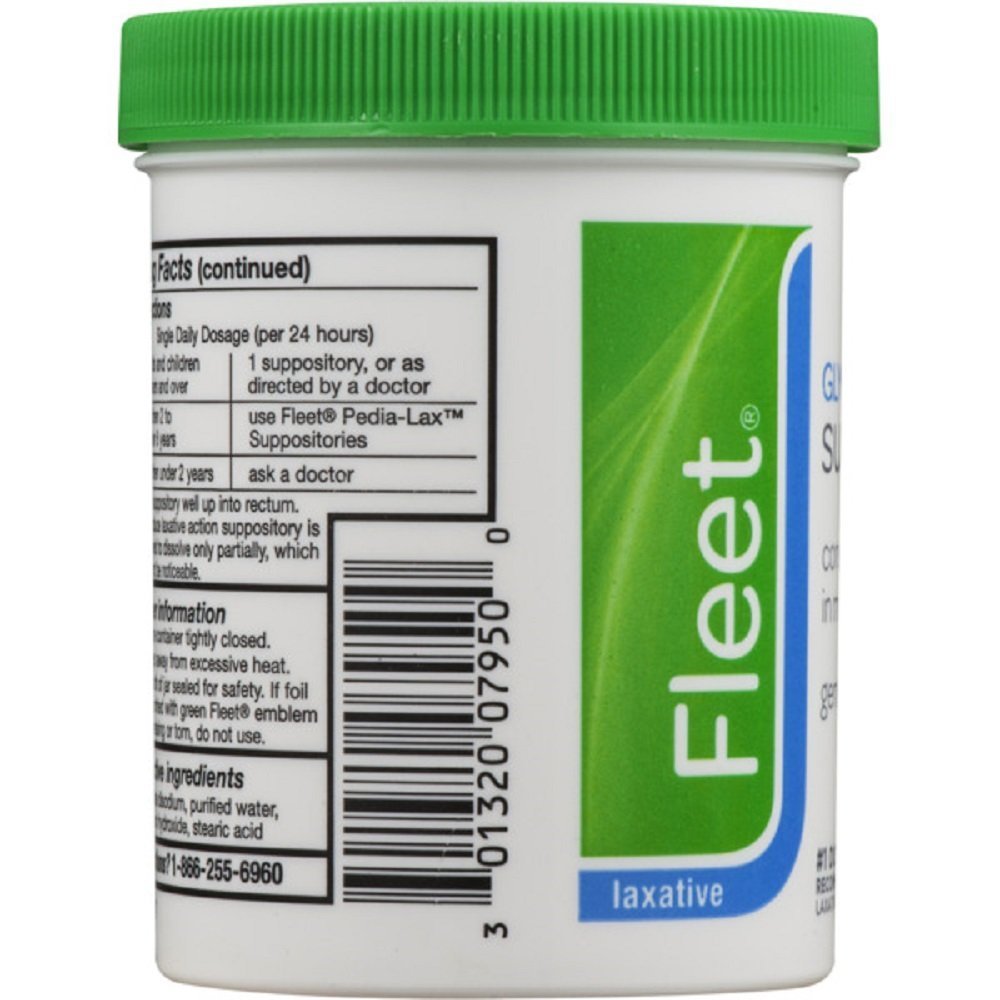 Emballage Fleet glycerine suppositoires, pack 12 boîtes pratique pour usage domestique.