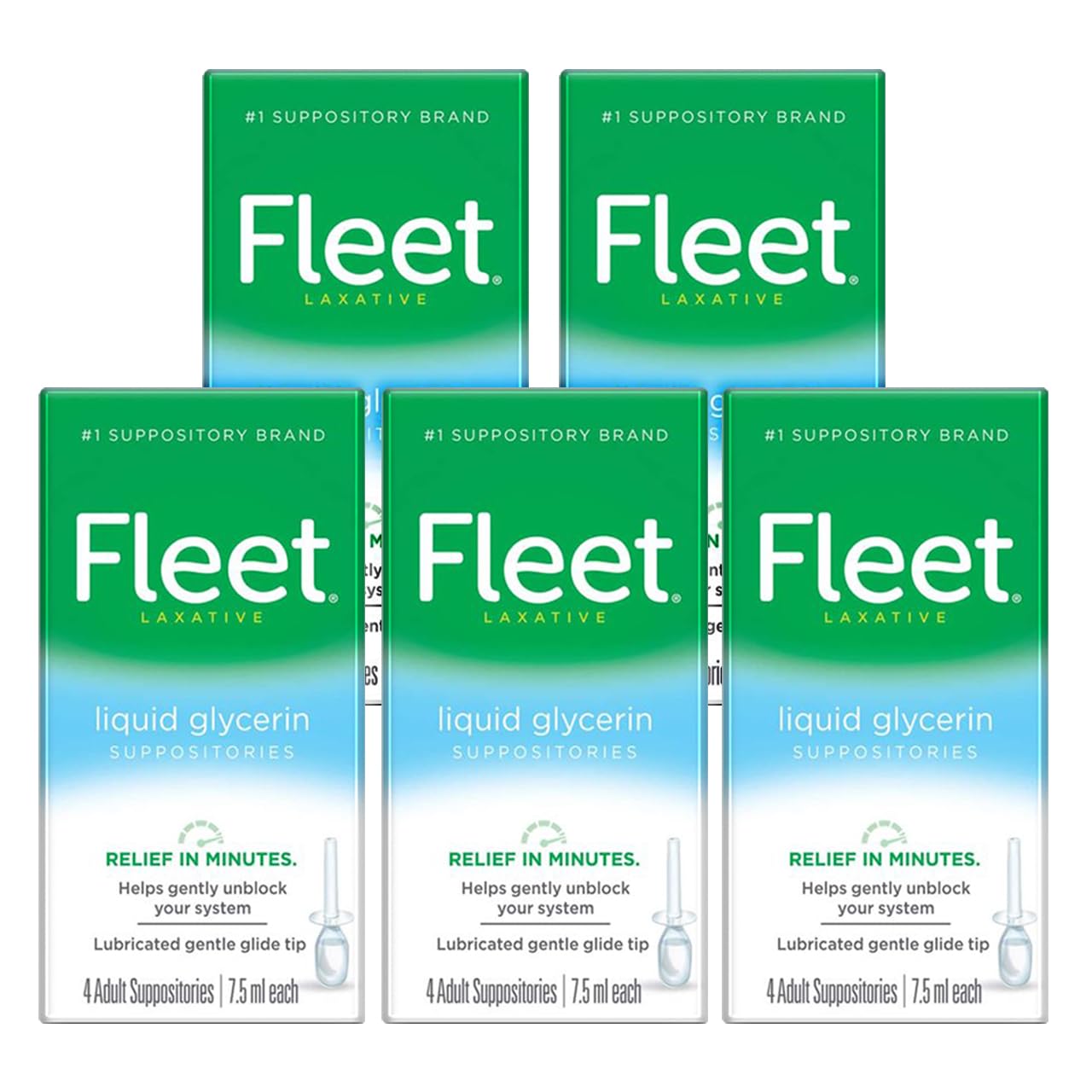 Fleet suppositoires glycérine liquide, emballage compact et pratique.