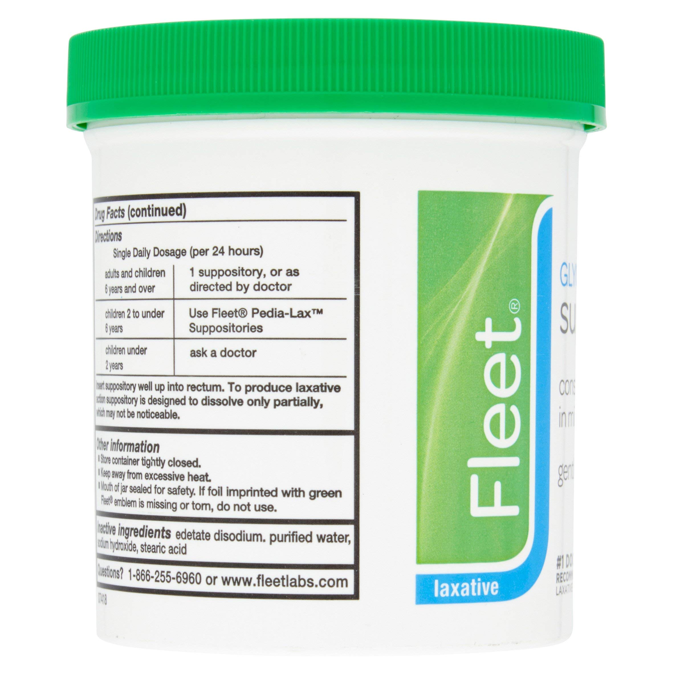 Fleet glycérine suppositoires, emballage pratique, usage domestique pour inconfort occasionnel.