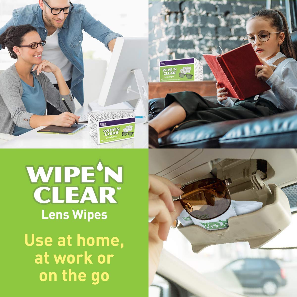 Utilisation domestique et professionnelle des lingettes Flents pour clarté durable.