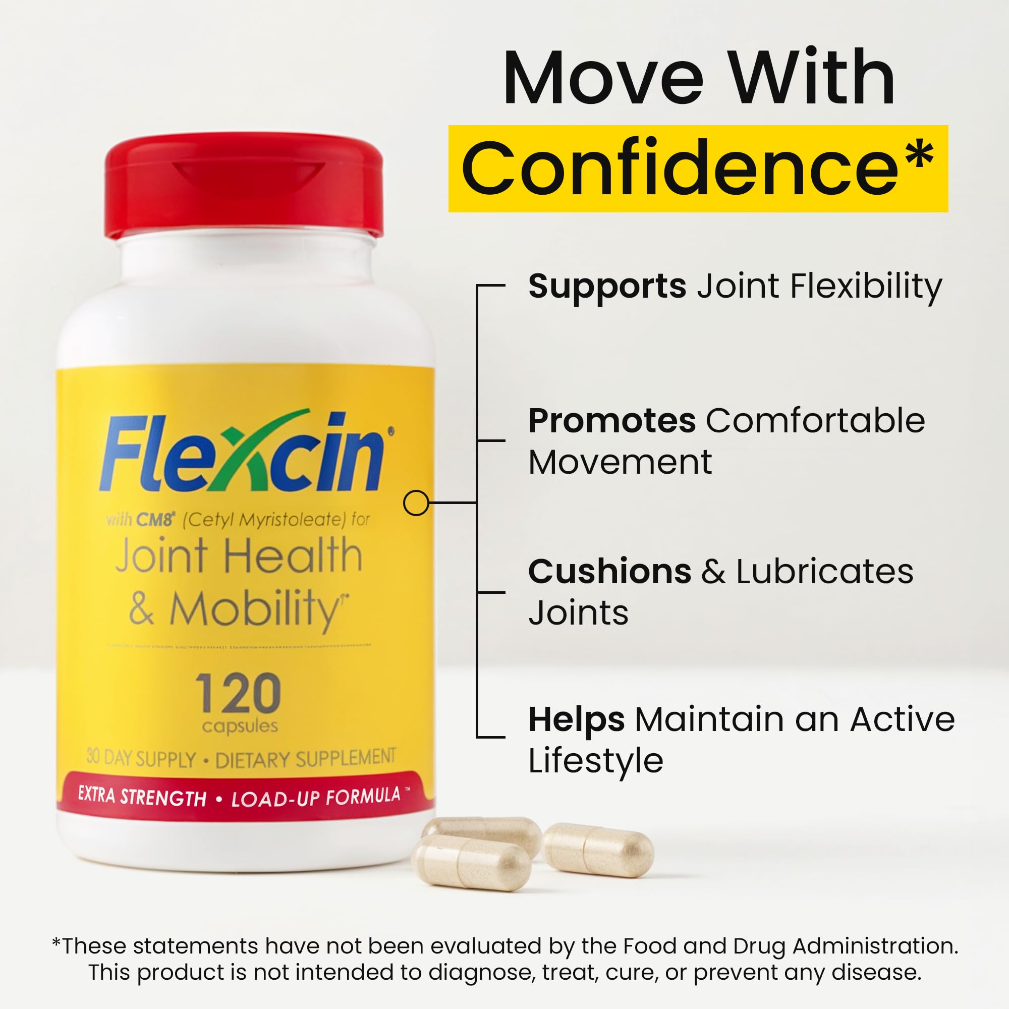 Flexcin glucosamine-sulfate, ingrédient clé pour le soutien potentiel des articulations.