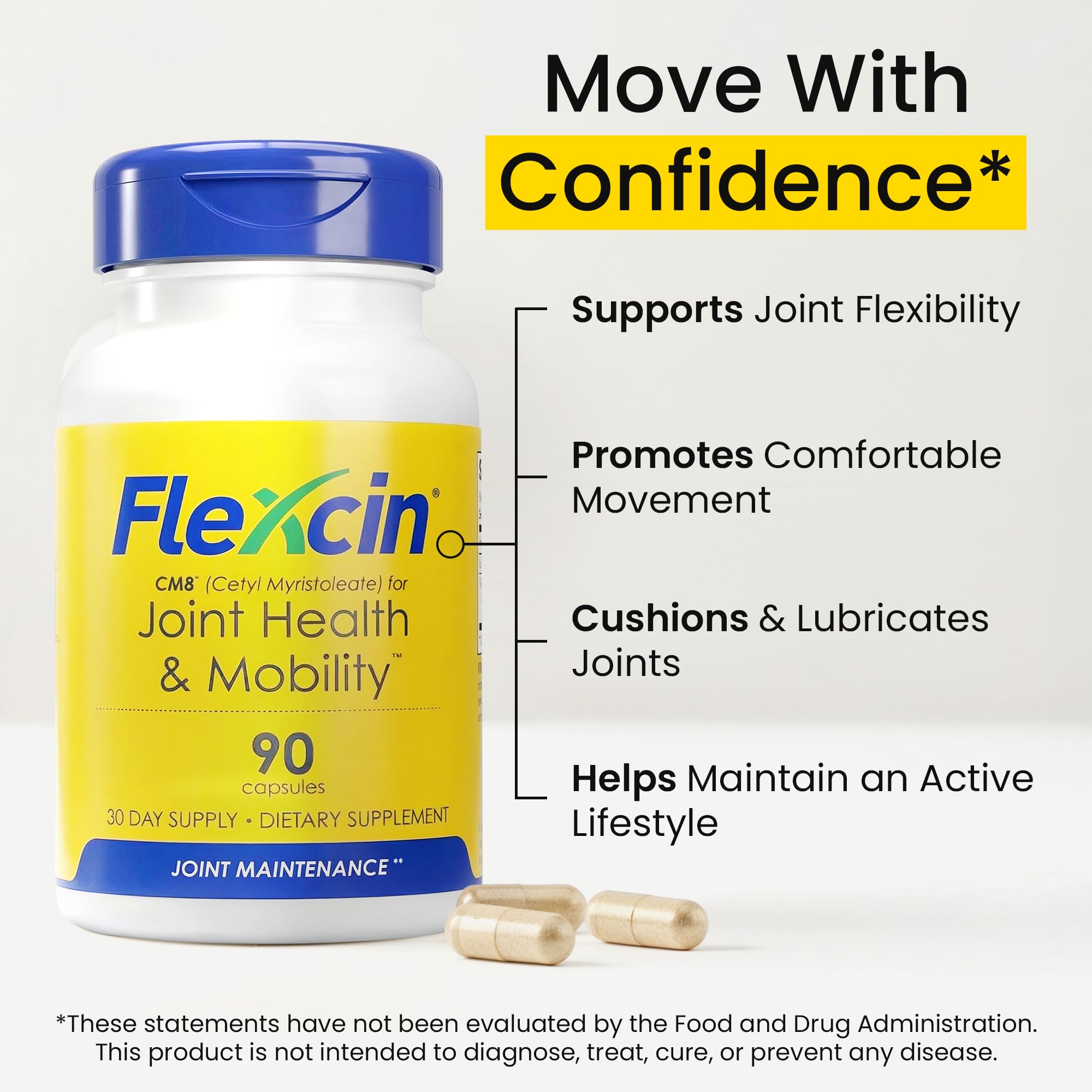 Flexcin associe MSM et collagène type II pour la flexibilité.