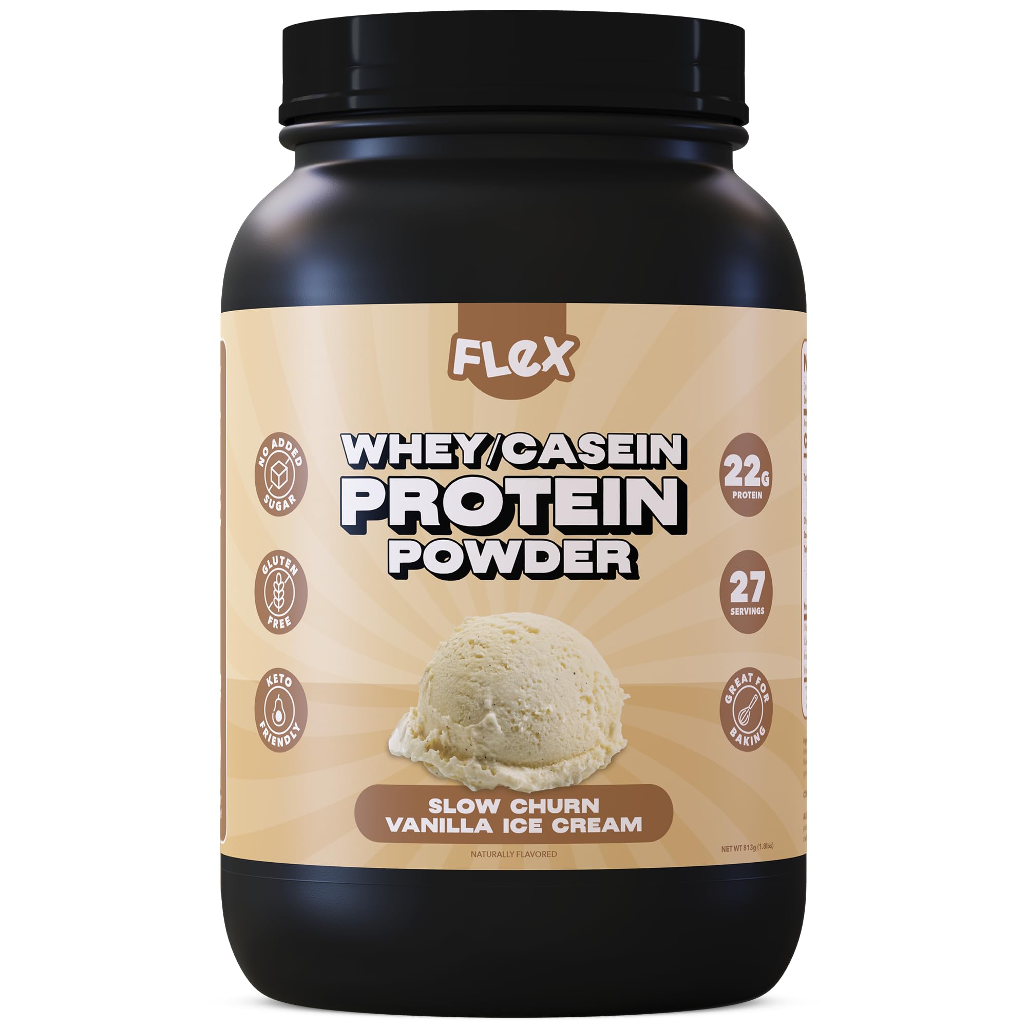 Flexible Dieting Lifestyle Flex Whey Protéine – vanille glace lente, texture onctueuse pour un dessert protéiné.