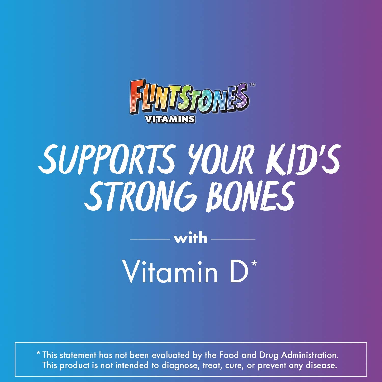 Boîte pratique Flintstones Vitamins, 70 gommes pour la routine familiale.