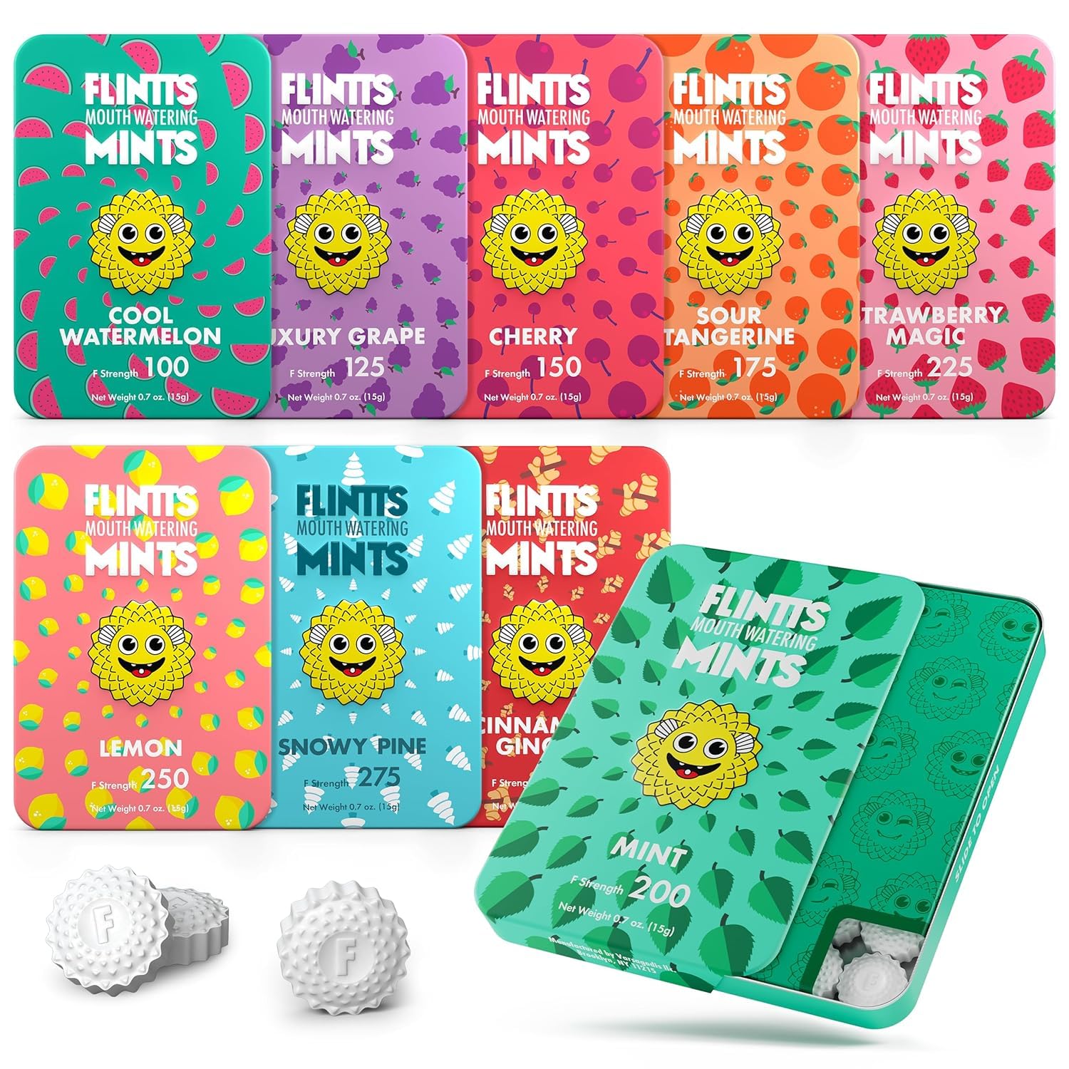 Pack complet Flintts Mints Full House, varié pour rester frais et hydraté.