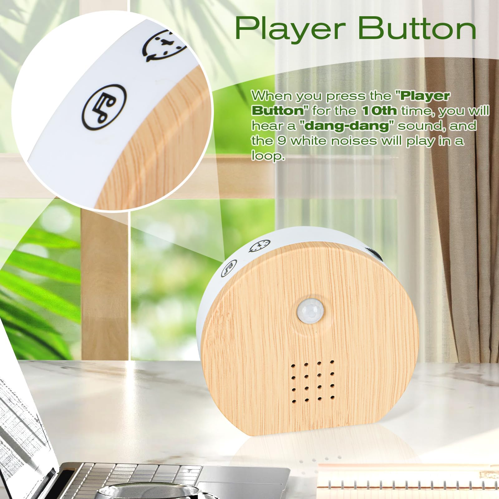 FLLVILLEY Boîte Oiseau Chanteur – bouton de lecture et minuterie pour sessions programmables