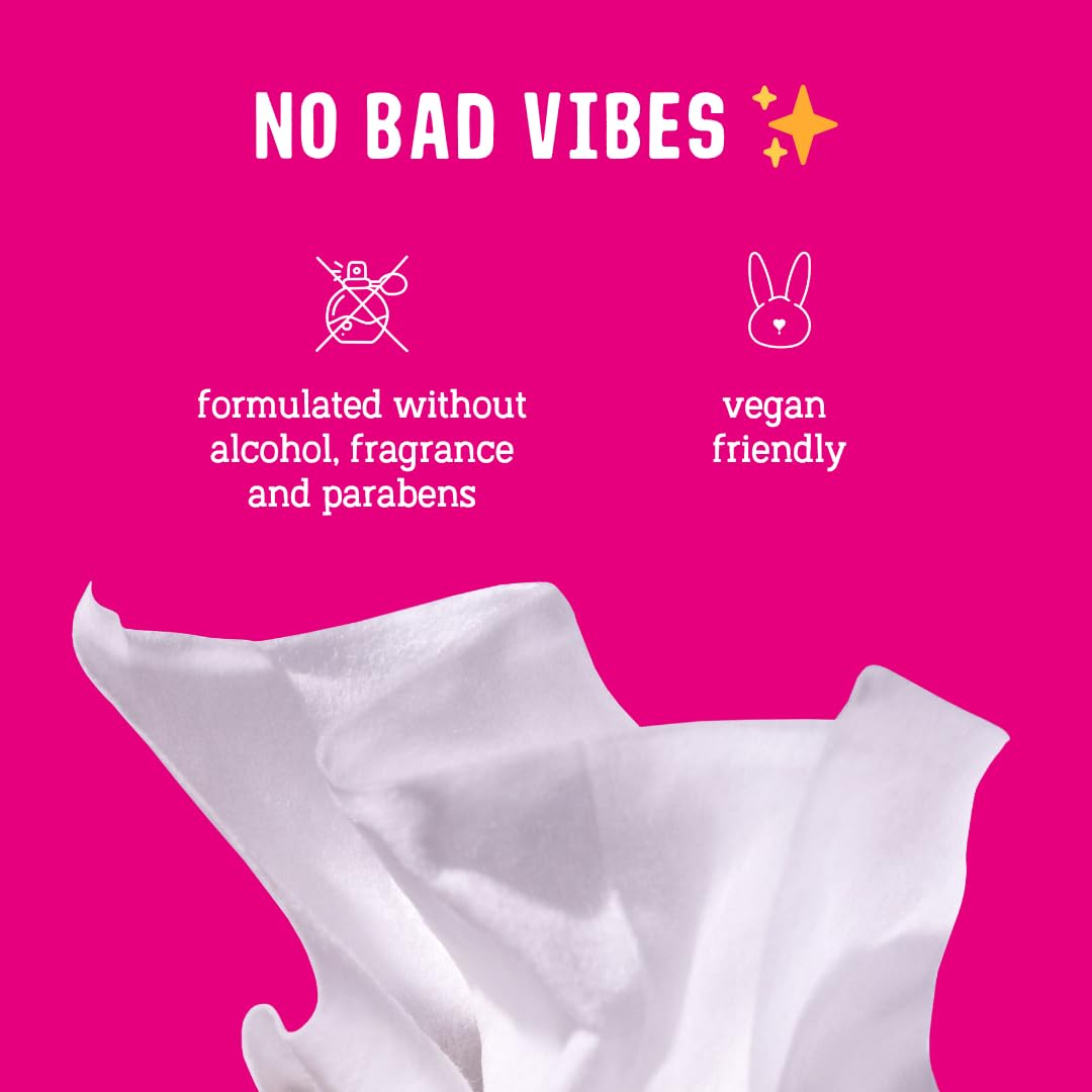 Cellulose végétale de Flo Get Fresh Wipes, base respectueuse de la peau