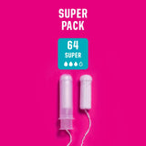 Tampons FLO bio coton – applicateur bioplastique pour une utilisation propre.