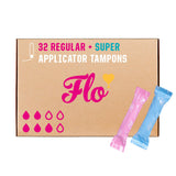 Tampons FLO coton biologique, pack régulier, absorption fiable pour flux moyen.
