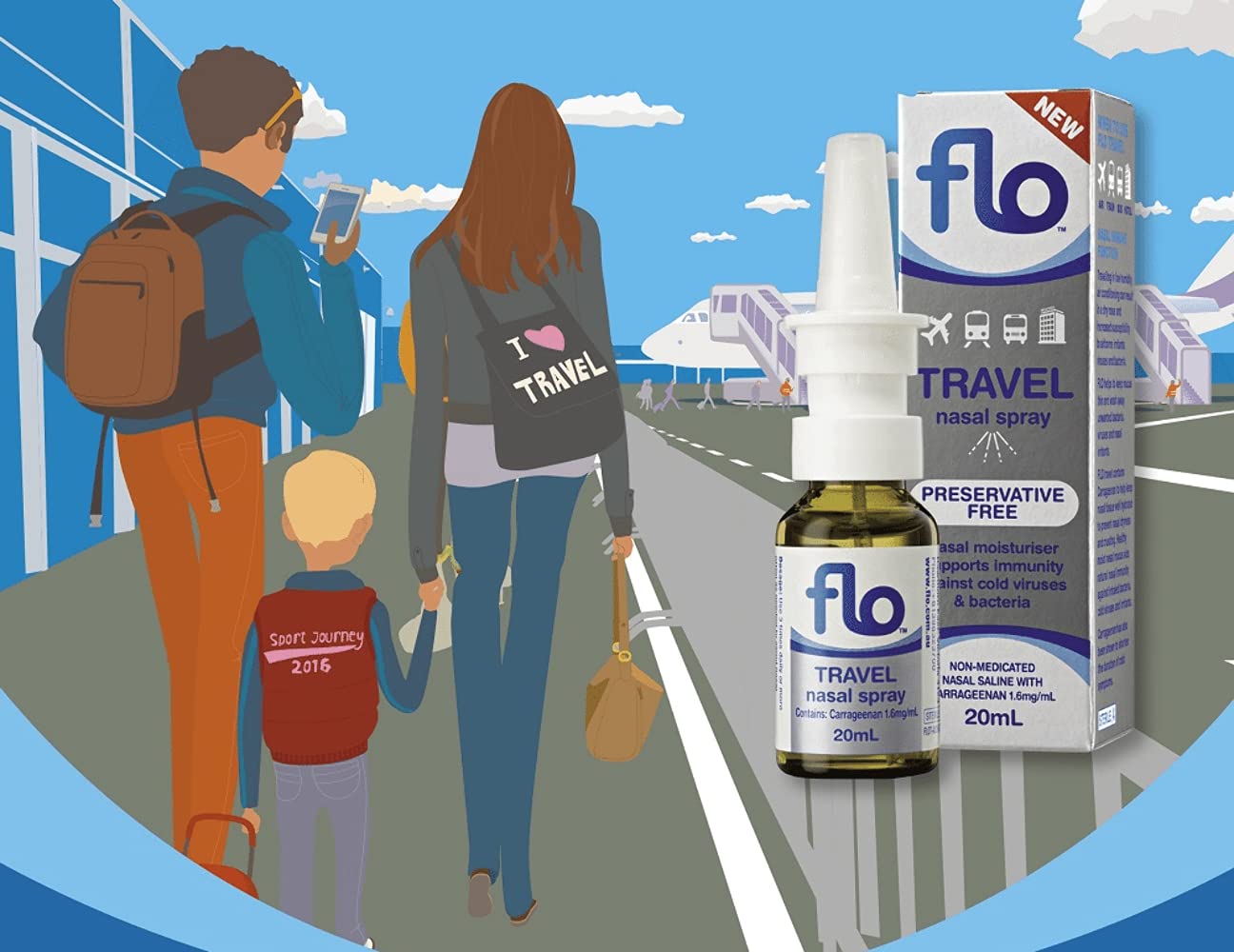 Flo Travel Spray nasal: application précise pour soulager la sécheresse en déplacement