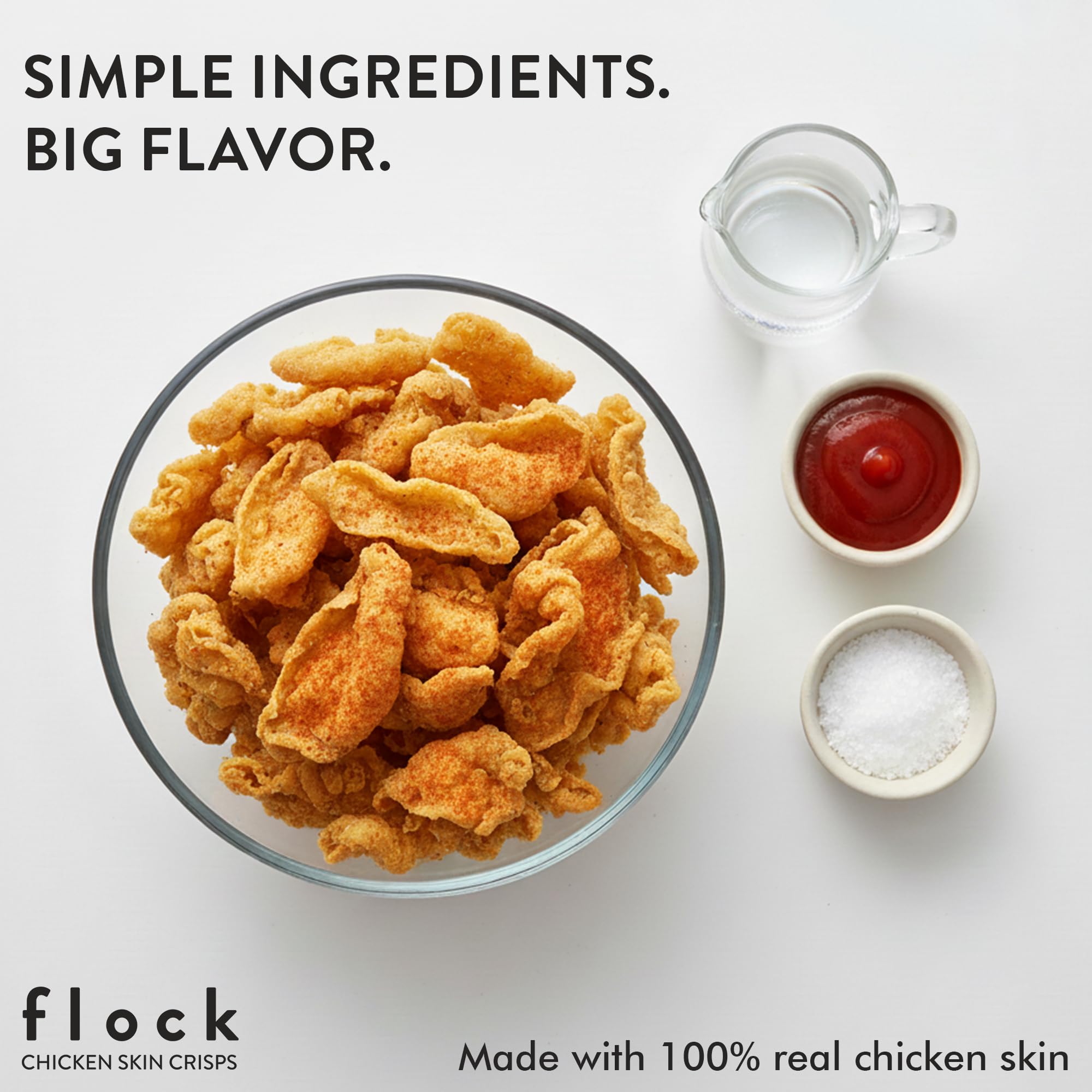 Snack Flock peau de poulet au bureau, protéiné et faible en glucides