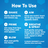 Flonase Sensimist, contenu 60 pulvérisations, couverture allergique sur 24 heures.
