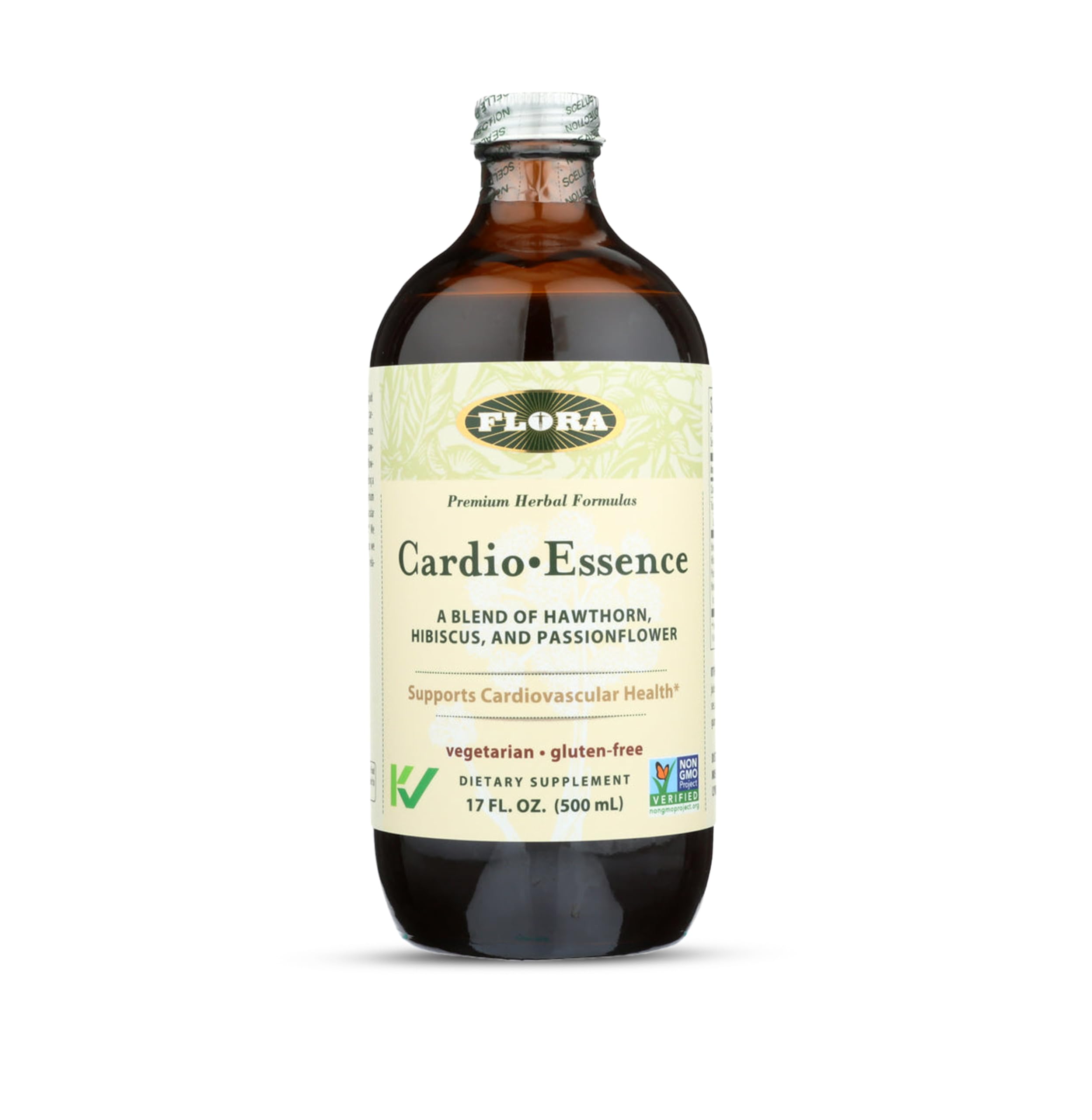 Flora CardioEssence: bouteille en verre de 500 ml prête pour la routine bien-être