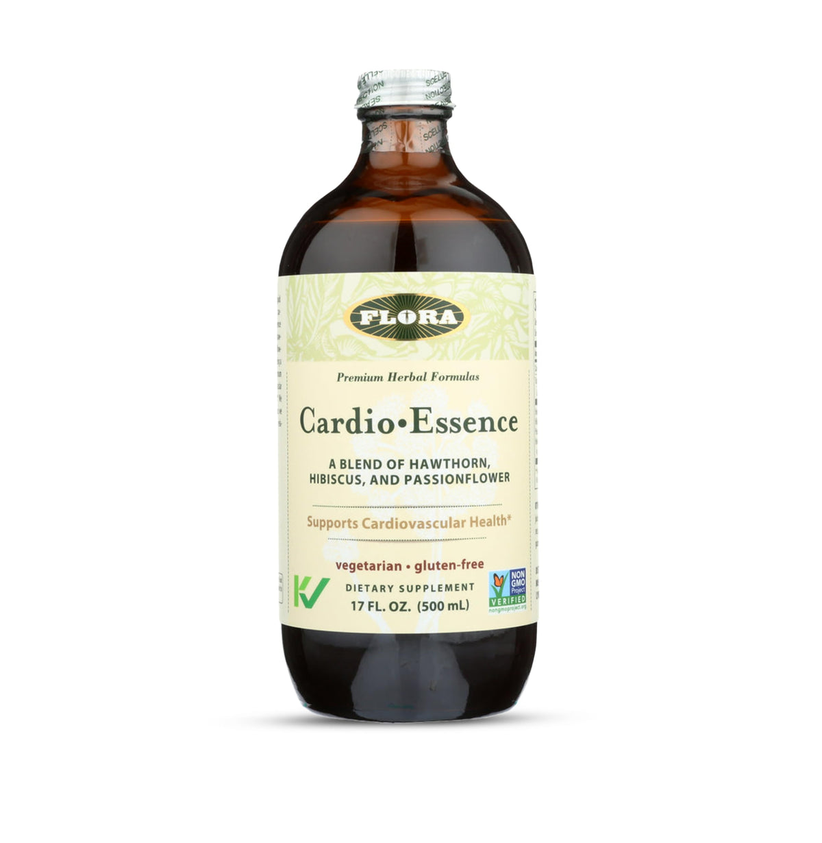 Flora CardioEssence: bouteille en verre de 500 ml prête pour la routine bien-être