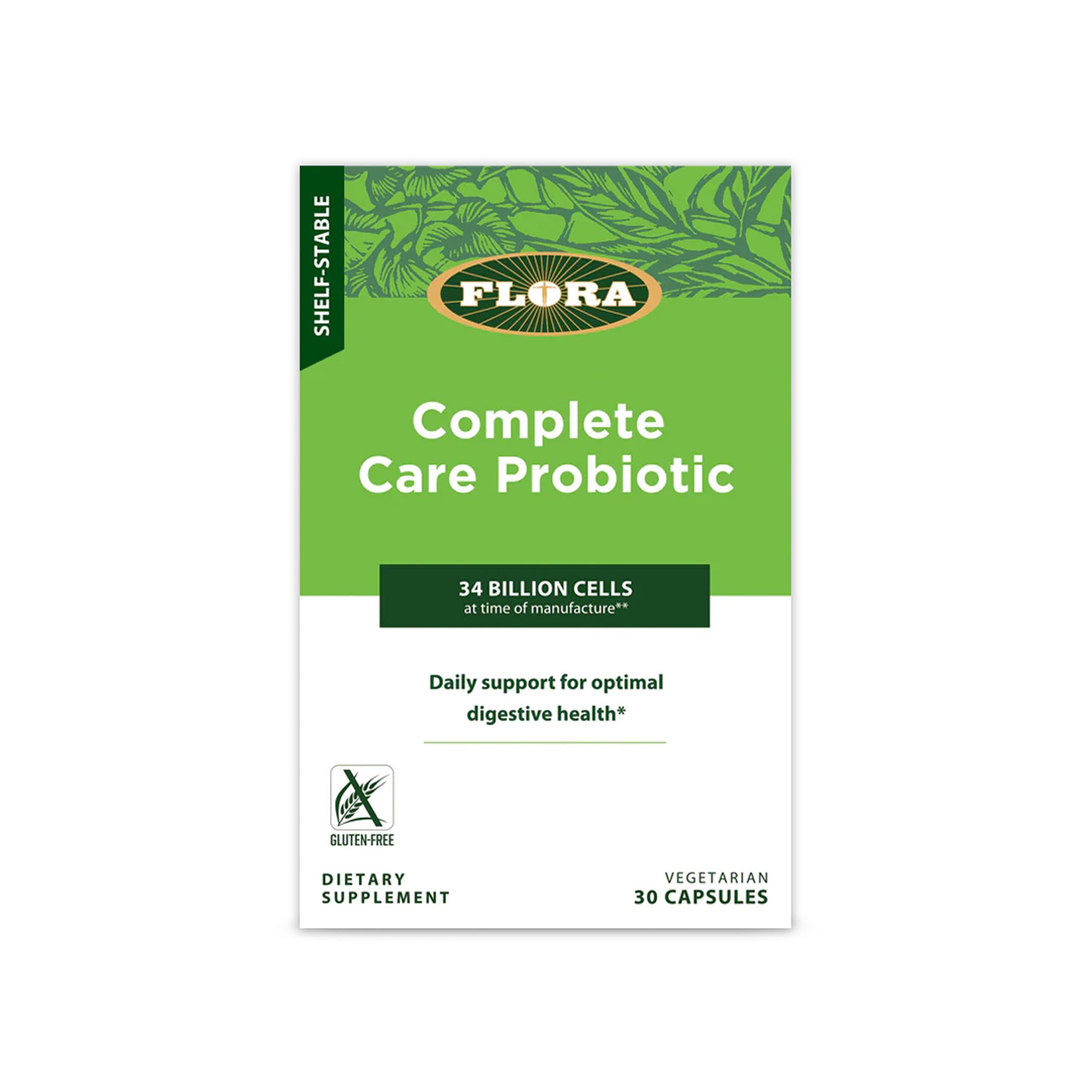 Flora Probiotique Soin Complet – Bouteille montrant le soutien digestif quotidien