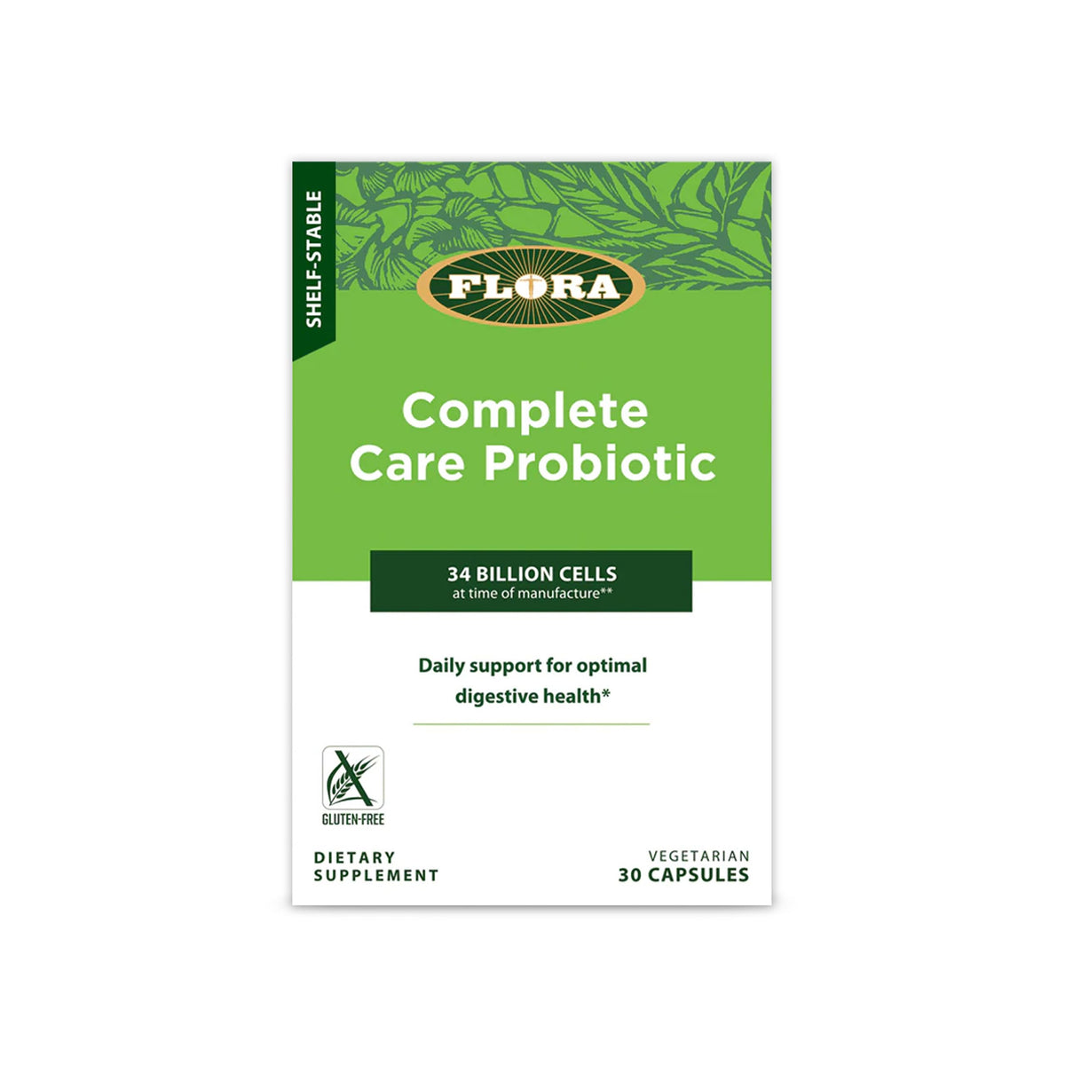 Flora Probiotique Soin Complet – Bouteille montrant le soutien digestif quotidien