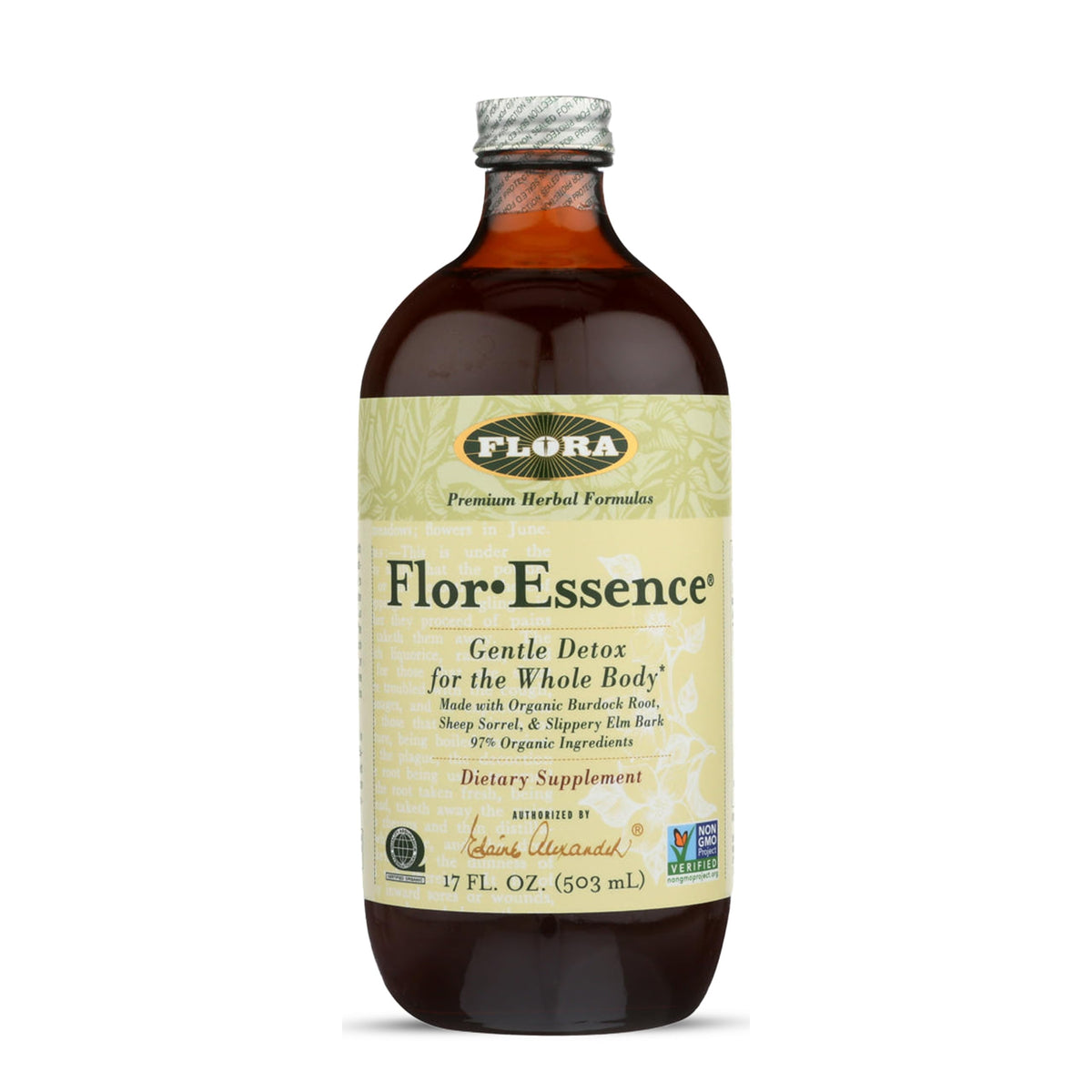 Flora Flor-Essence bouteille-500ml pratique pour une routine detox quotidienne.