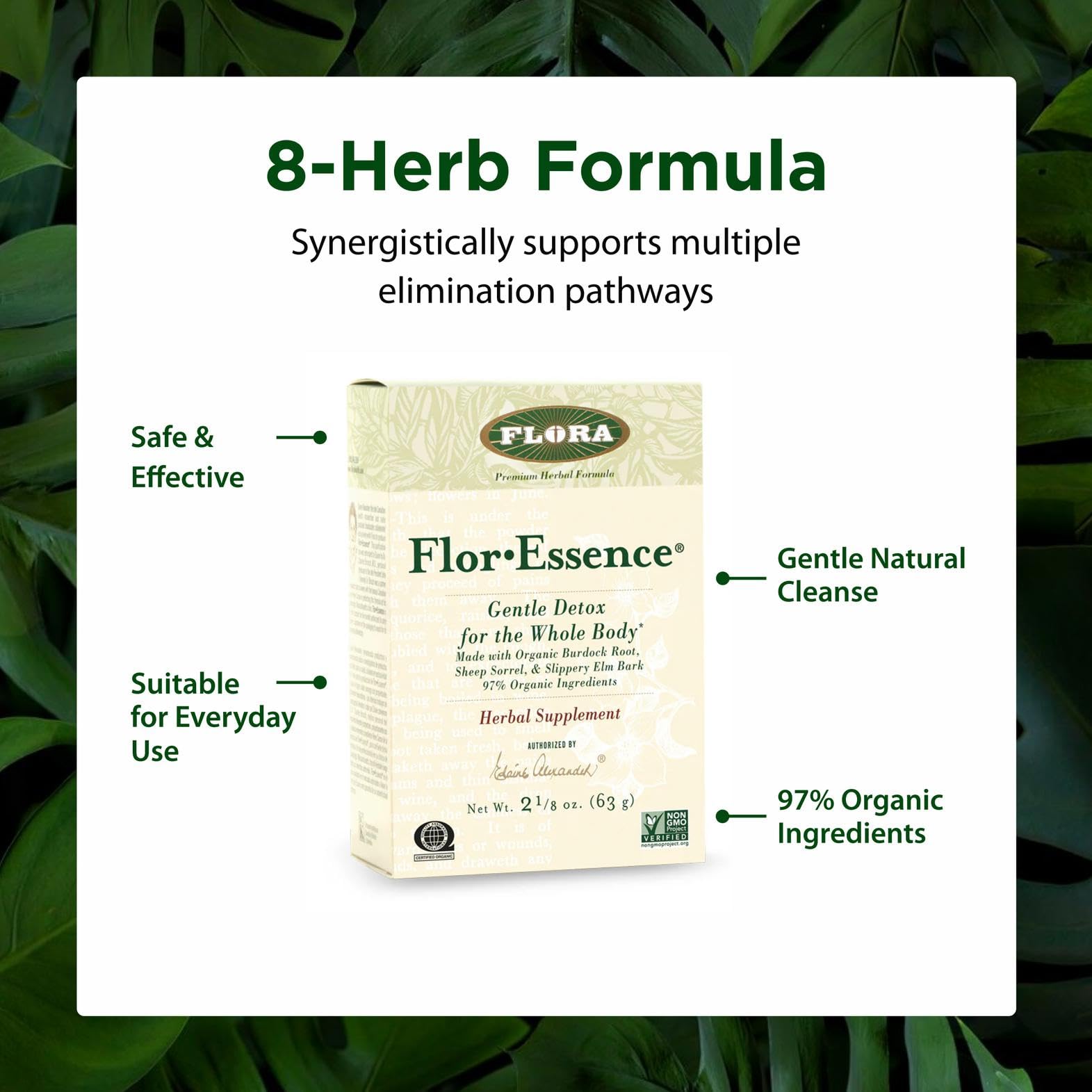 Flora FlorEssence Algues brunes intégrées au mélange aromatique.