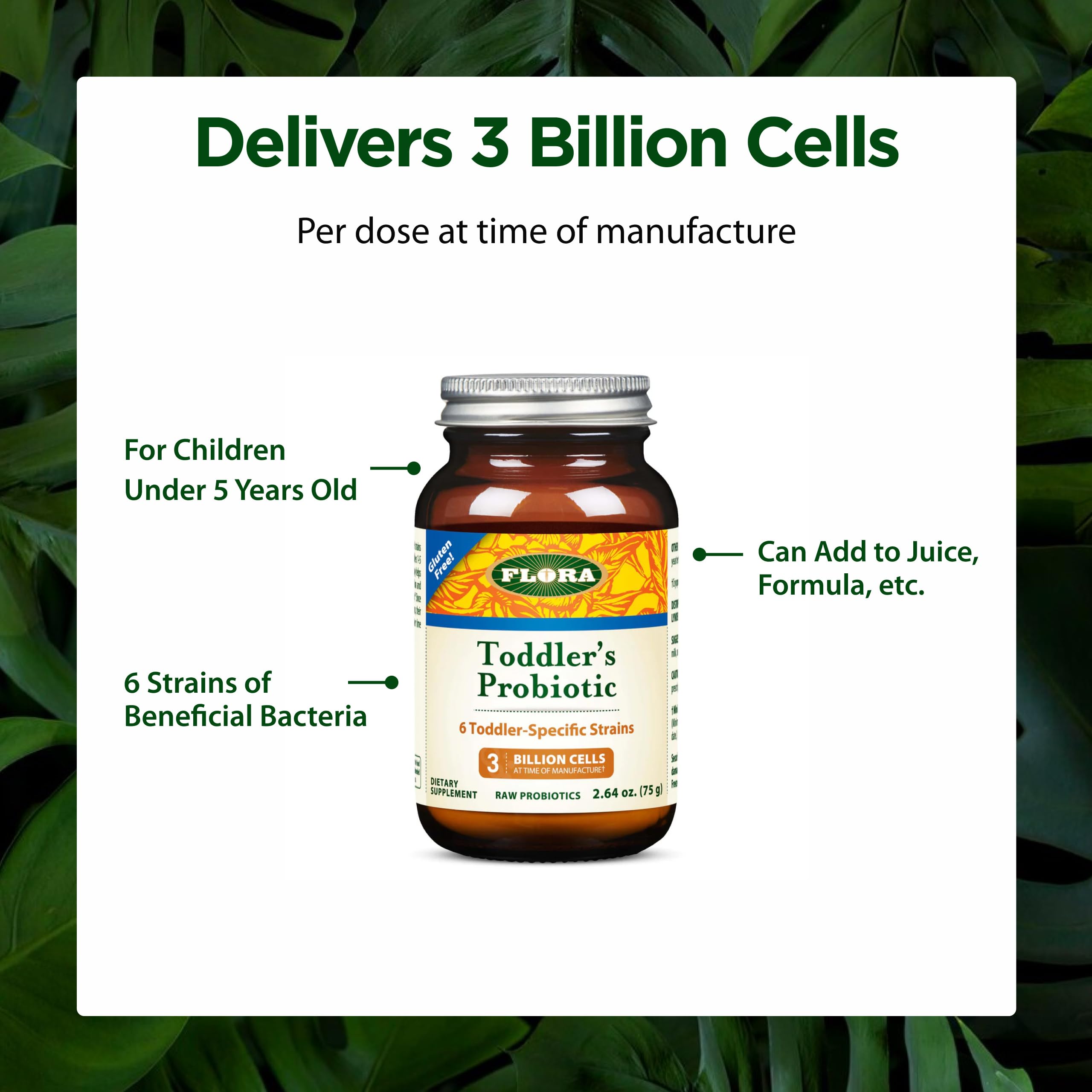 Flora pot probiotiques Enfant, conditionnement réfrigéré pour une fraîcheur durable.