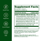 Flora Probiotique Adulte – étiquette montrant les souches et le dosage pour adultes.