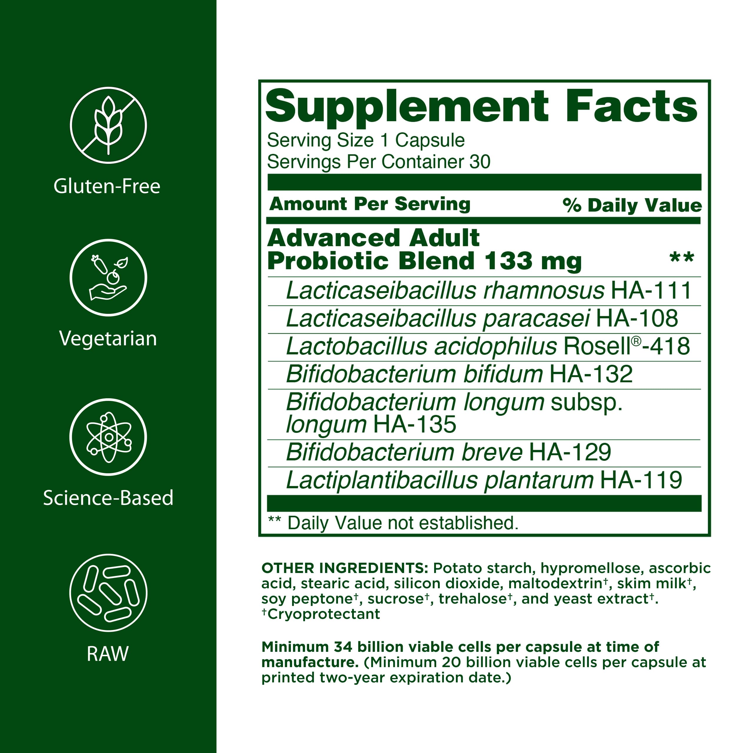 Flora Probiotique Avancé pour Adultes — confort digestif, appui quotidien pour favoriser le transit.