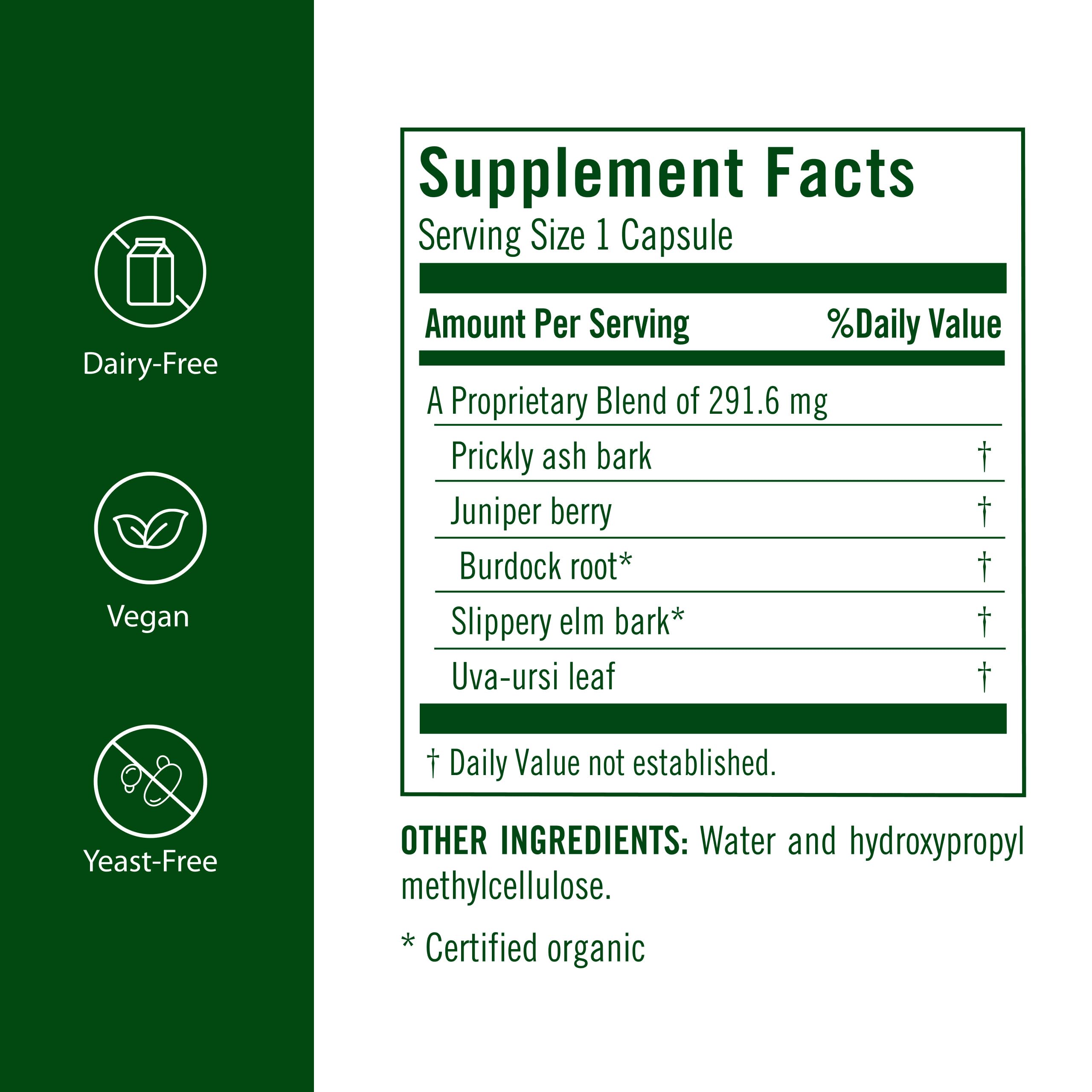 Flora ProEssence: ingrédients synergiques pour une purification potentielle du système.