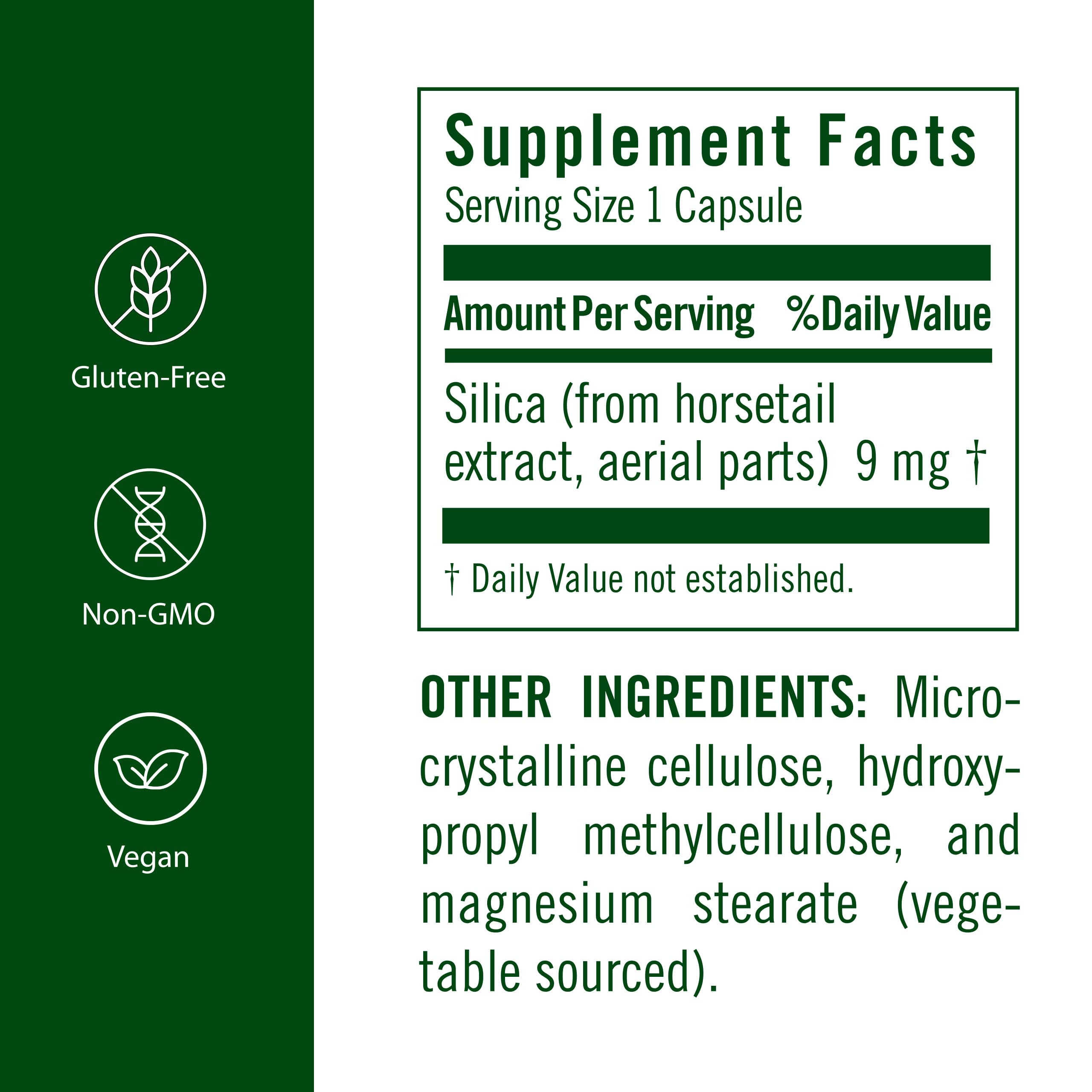 Capsules FloraSil – prêle et silice végétale, bénéfice potentiel pour peau et ongles.