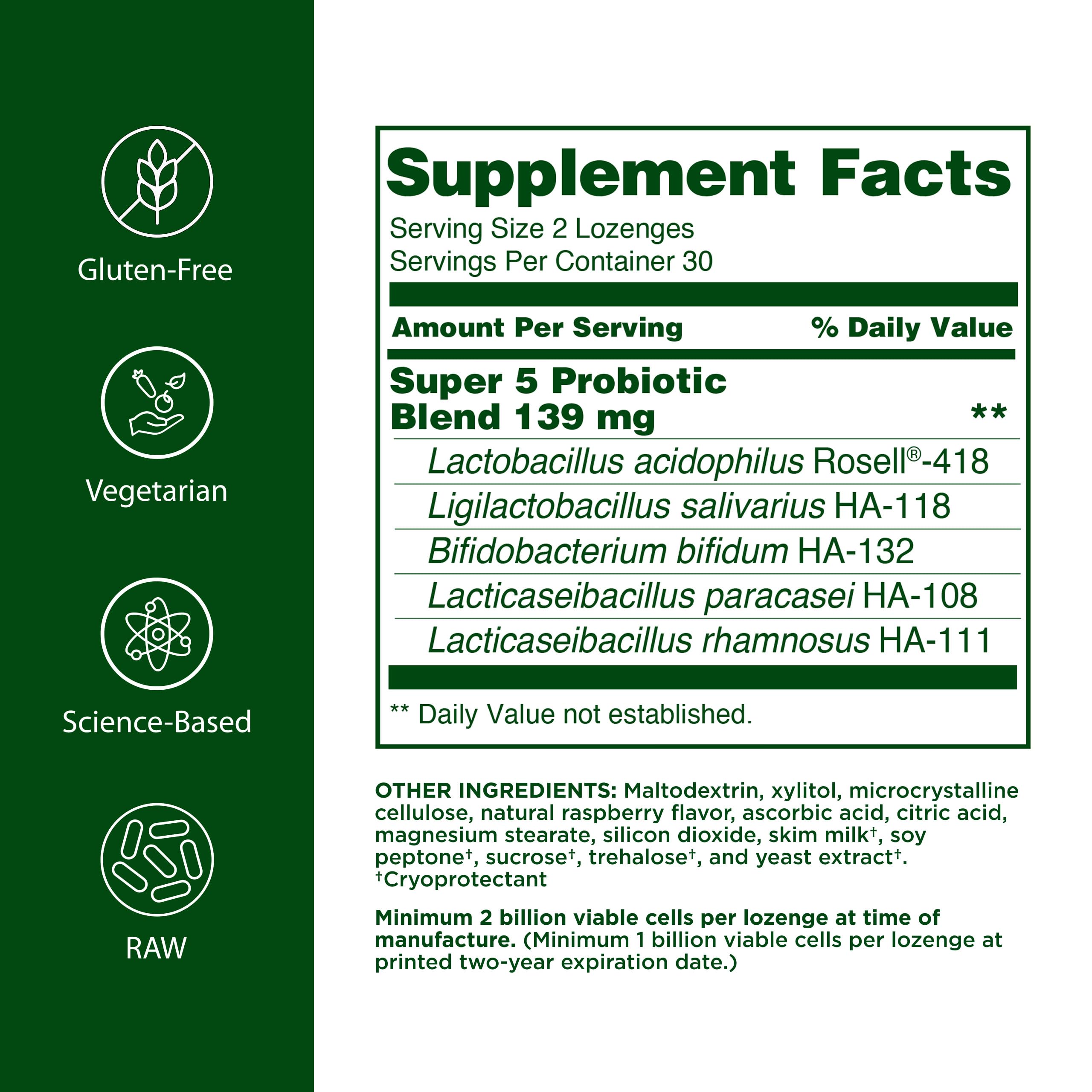 Flora Super 5 pastilles framboise, forme dissolvable, améliore l expérience digestive quotidienne