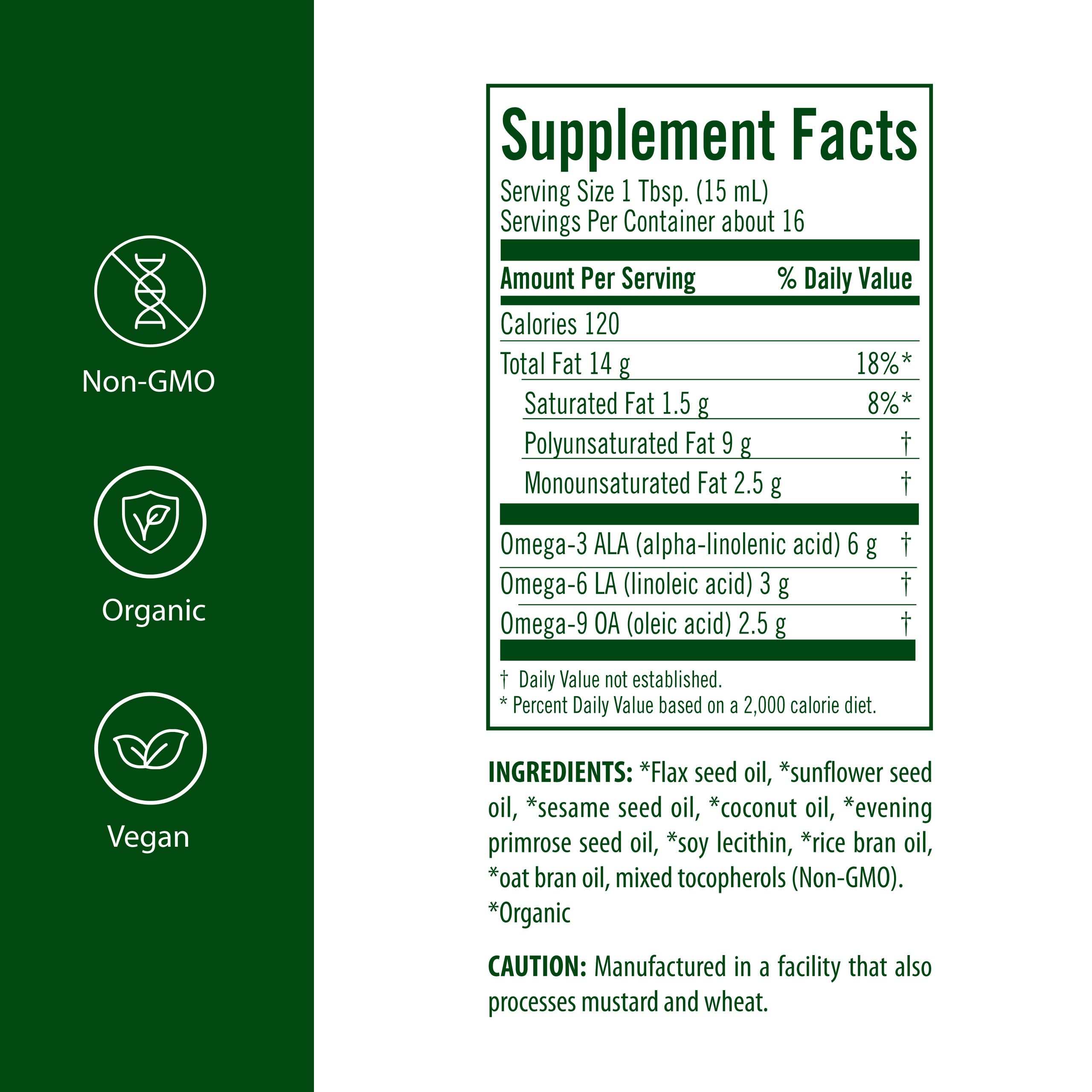 Flora Udo’s Omega 369 - verser-dans-assiette: intégration facile dans salades et plats chauds.