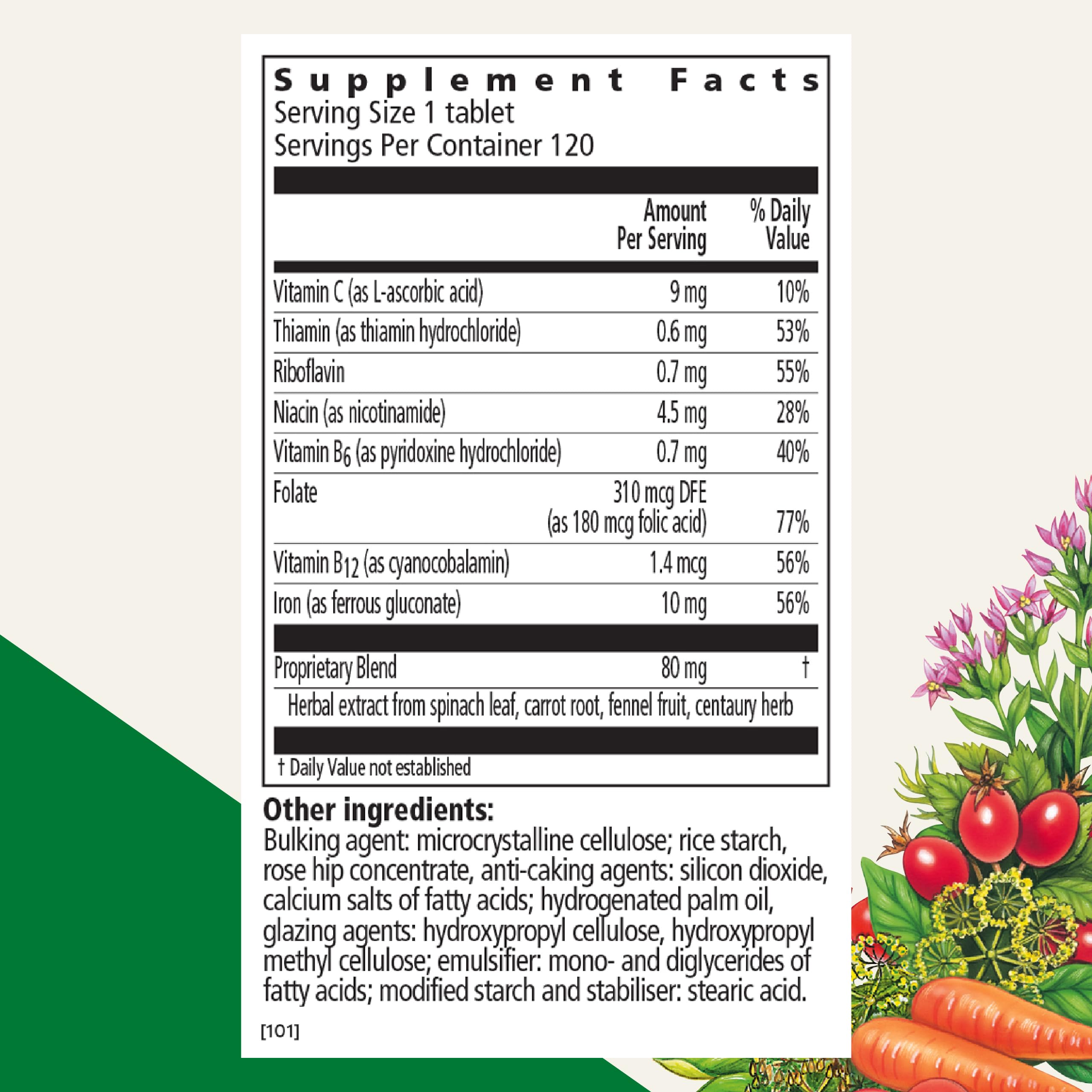 Floradix comprimés fer 10 mg, source végétarienne pour le quotidien.