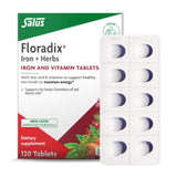 Floradix comprimés de fer avec vitamines B et C pour l'énergie potentielle.