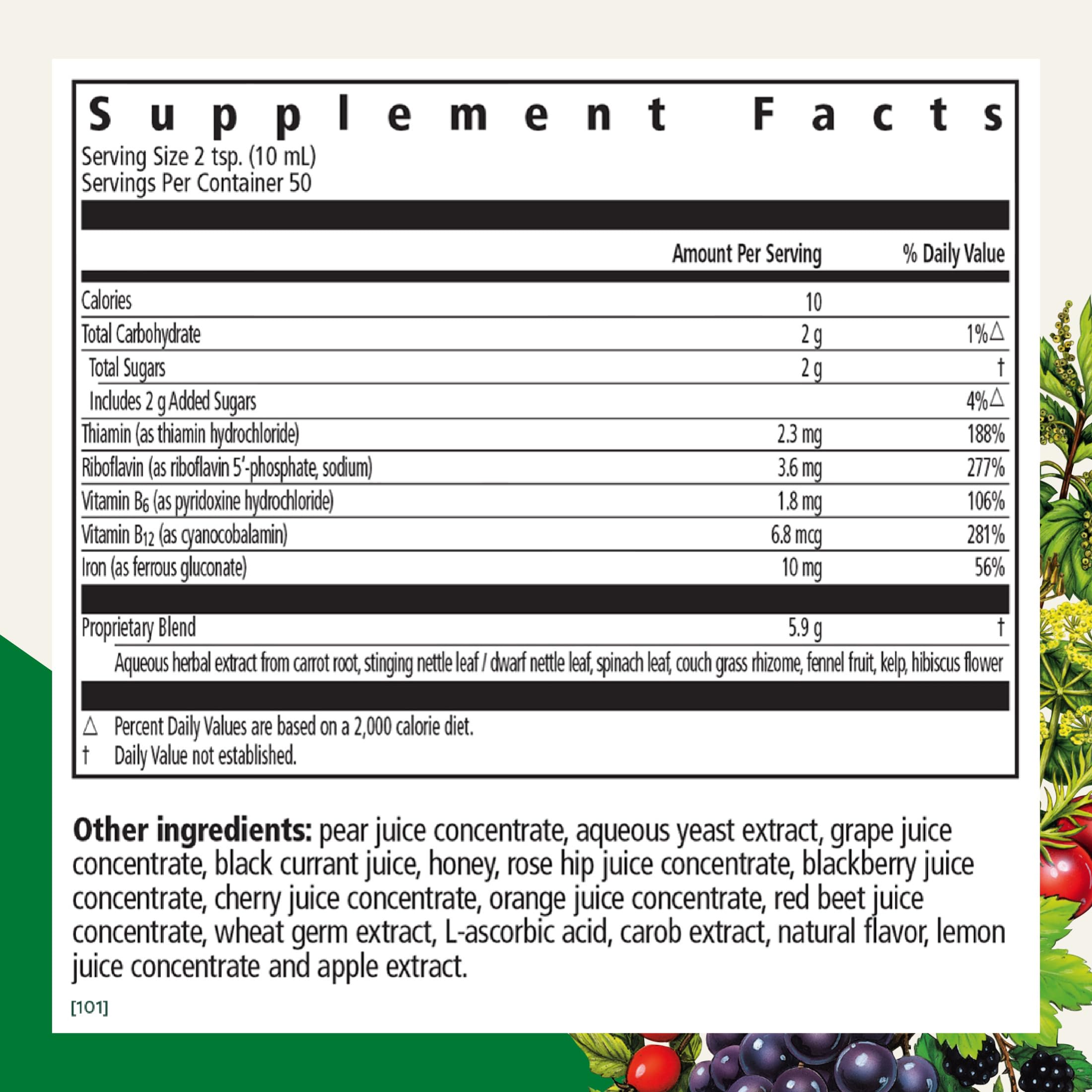 Floradix doseur gouttes, facile a mesurer pour profiter des vitamines B et C.