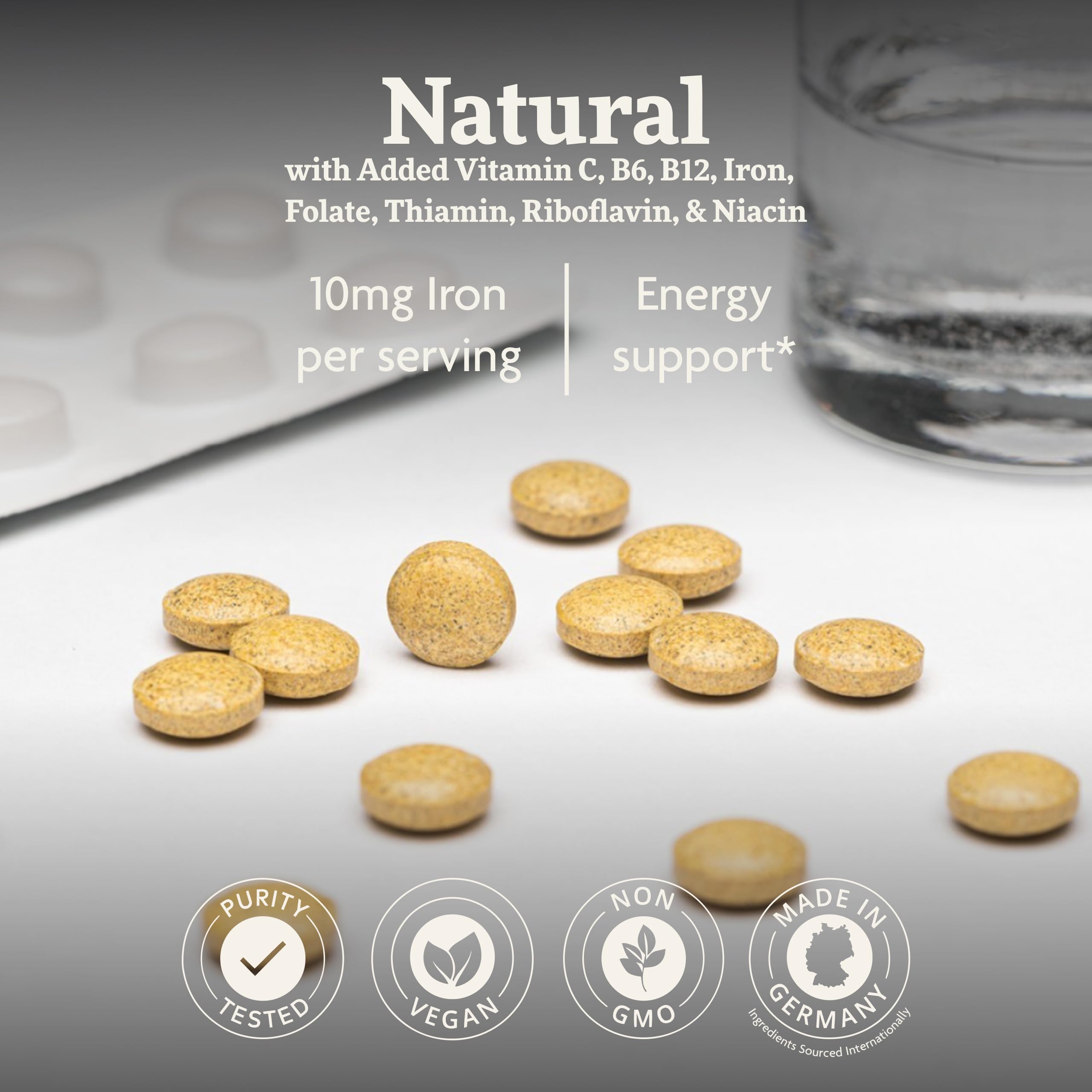 Floradix formule premium avec B, acide folique et B12, option pratique.