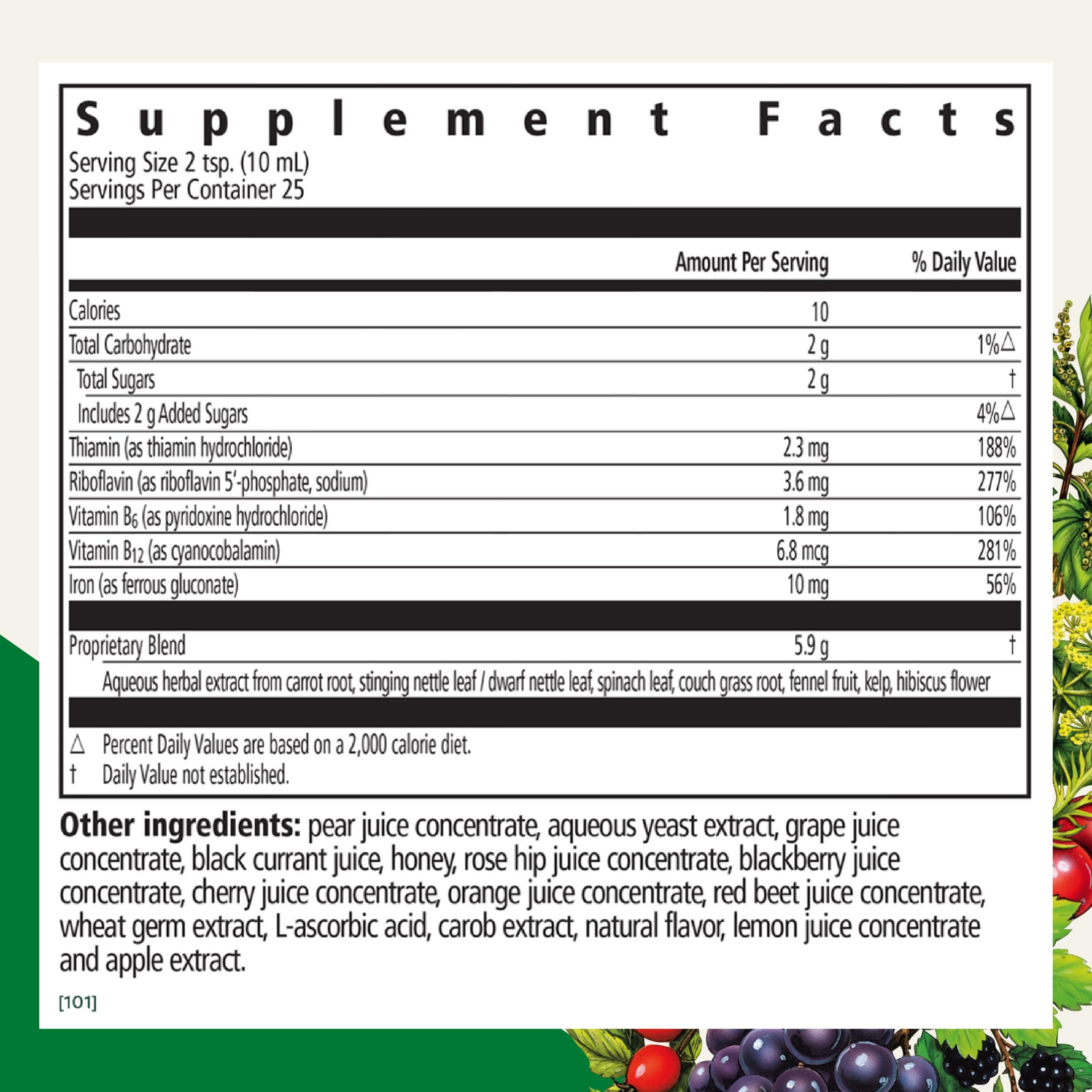 Floradix Iron & Herbs: ingrédients clés et vitamines C et B pour le soutien quotidien