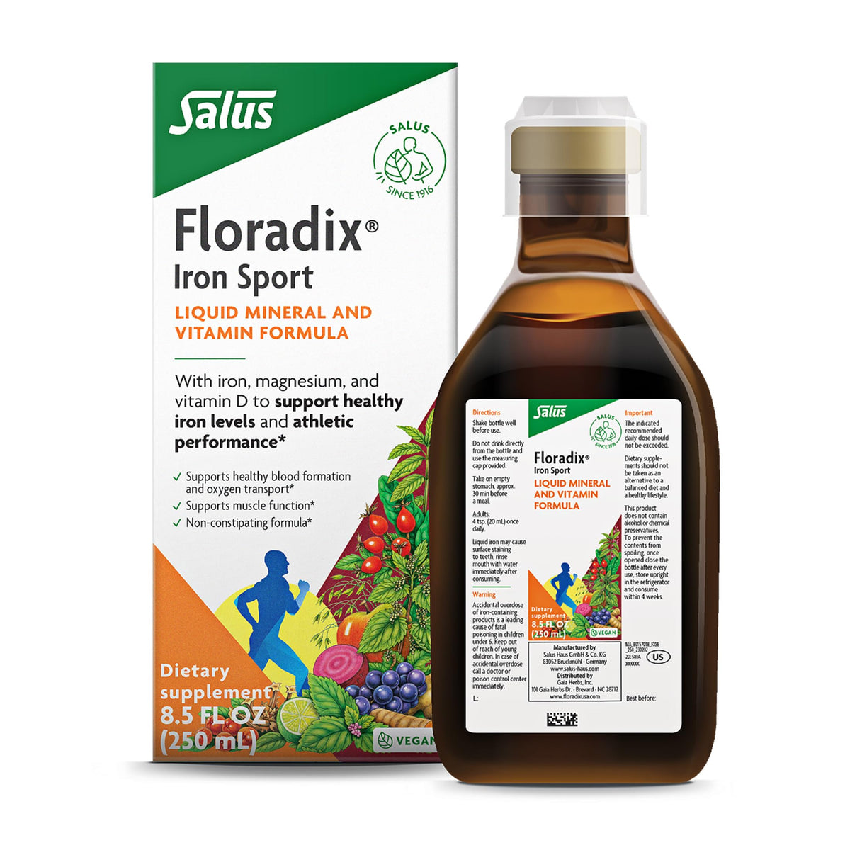 Floradix Sport - bouteille sur table, énergie durable