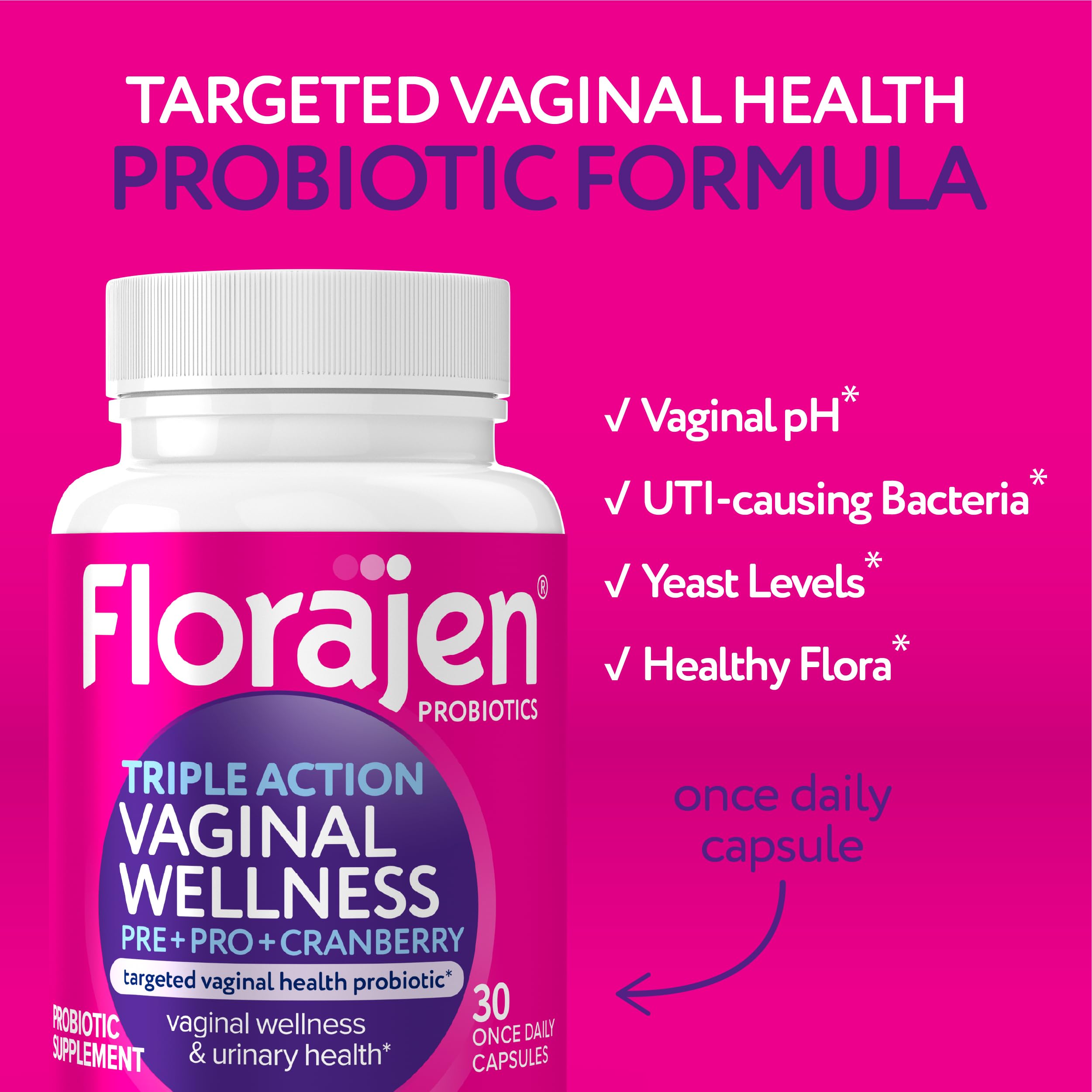 Florajen Femmes Triple Action canneberge: soutien urinaire et santé intime