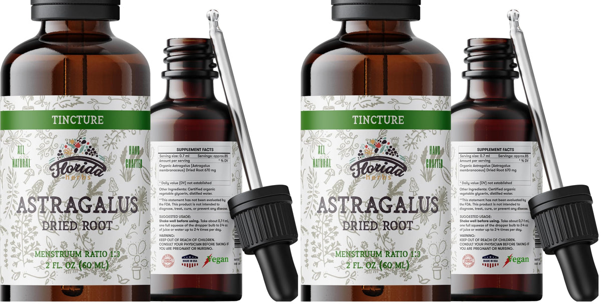 FLORIDA HERBS Astragalus: bouteille-pour soutien du bien-être général au quotidien.