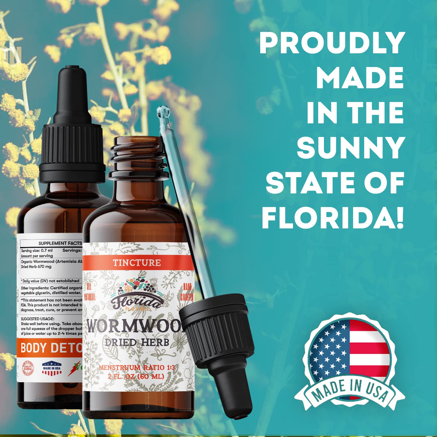 FLORIDA HERBS Extrait d’absinthe: antioxydants naturels et soutien éventuel du bien-être.