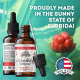 Flacon ambré FLORIDA HERBS Goldenseal protège le contenu et prolonge la fraîcheur