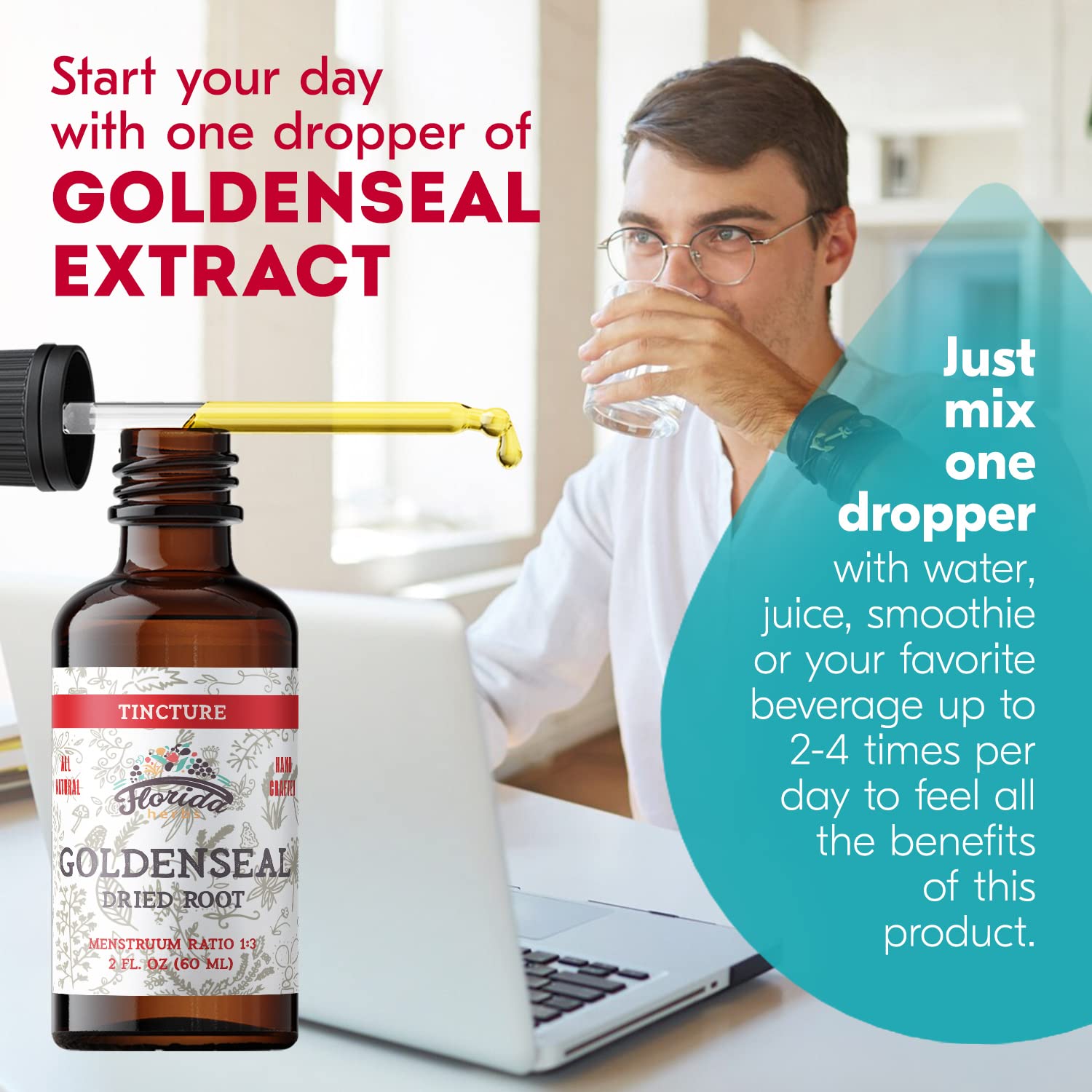 Fabriqué aux États-Unis FLORIDA HERBS Goldenseal assure l’authenticité
